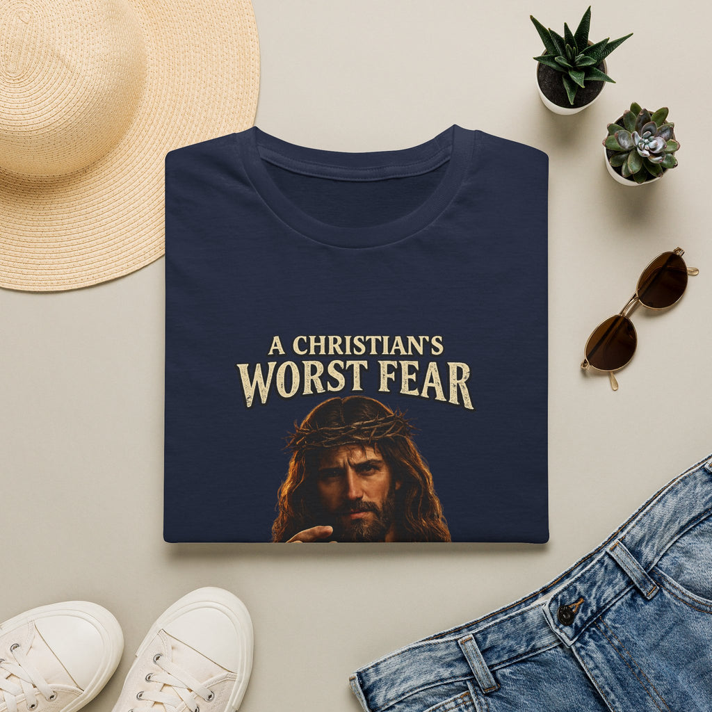 T-Shirt — “A Christian’s Worst Fear: You Were This Close” Vintage Jesus Holiday Tee