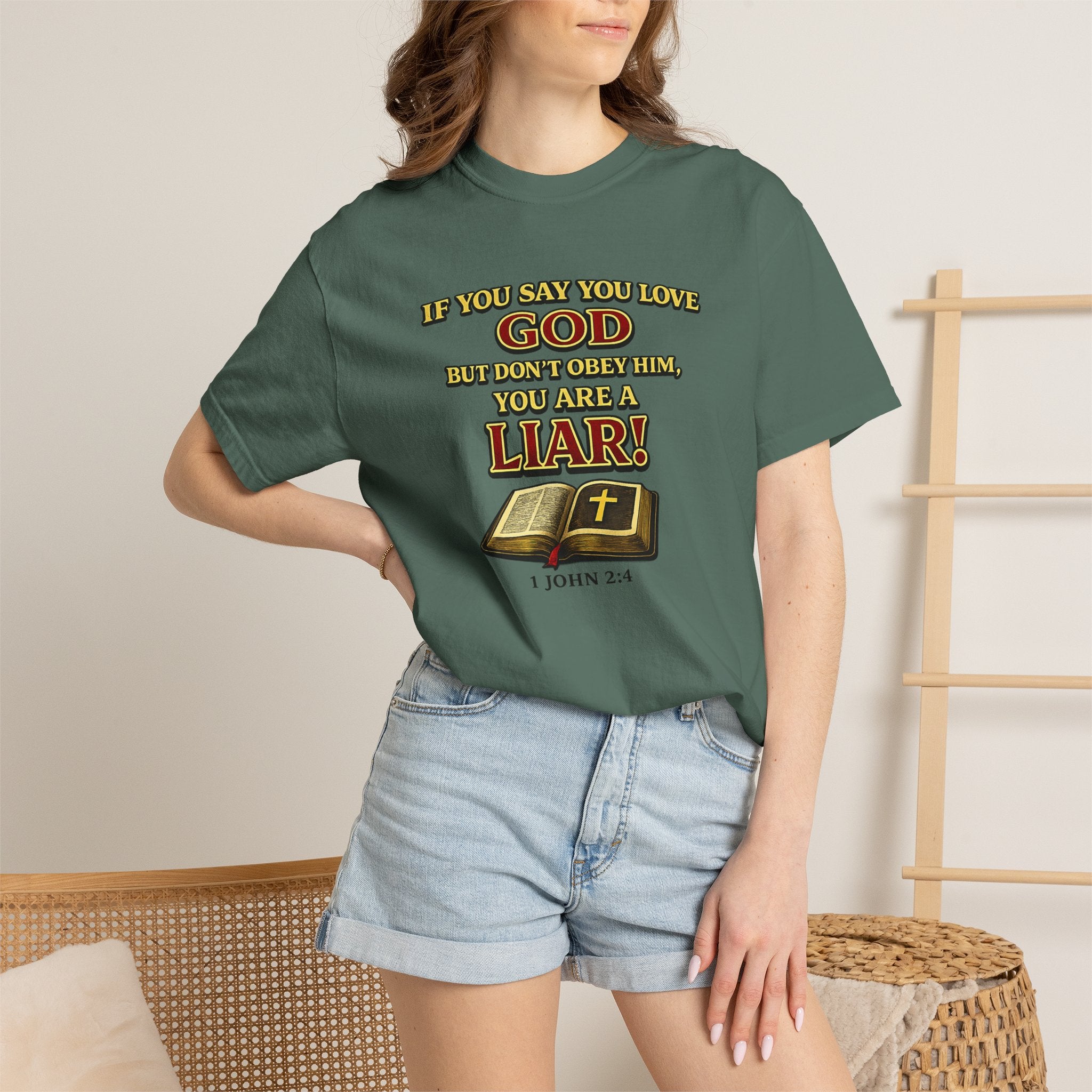 Christian T-Shirt "If You Say You Love God" Bible Verse Tee