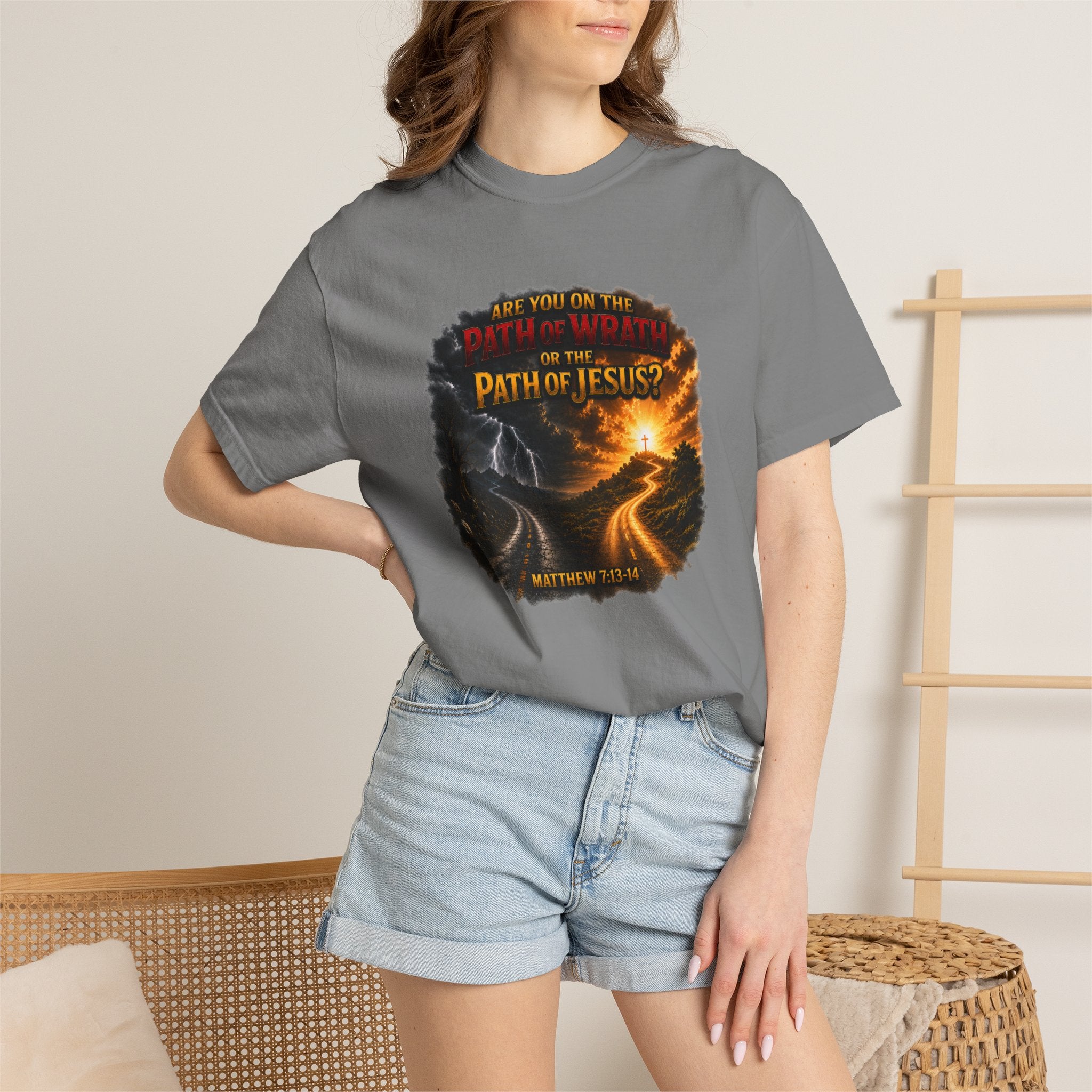 Christian Faith T-Shirt — "Path of Jesus" Matthew 7:13-14 Inspirational Tee