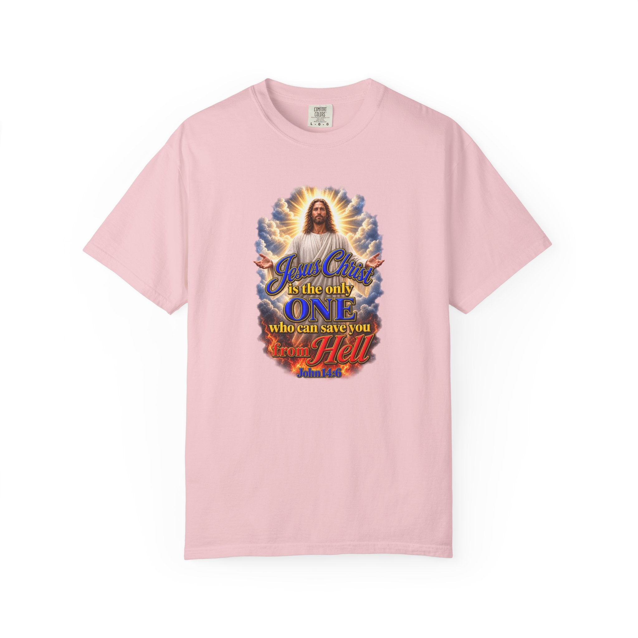 Christian Jesus Graphic T‑Shirt — "Jesus Christ is the only one who can save you from Hell" (Full Armor of God, Religious Faith Tee)