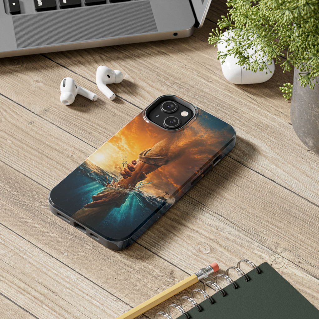 Phone Case — 'He Will Lift You' Inspirational Rescue Design