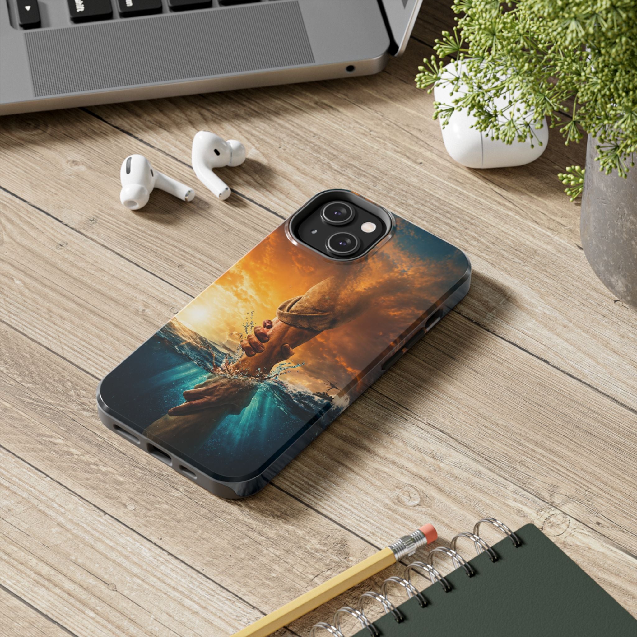 Phone Case — 'He Will Lift You' Inspirational Rescue Design
