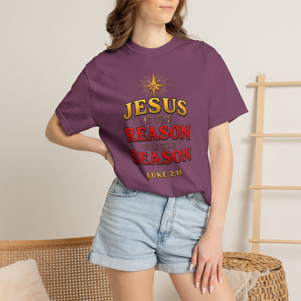 Jesus Is the Reason for the Season T-Shirt — Luke 2:11 Christmas Faith Tee