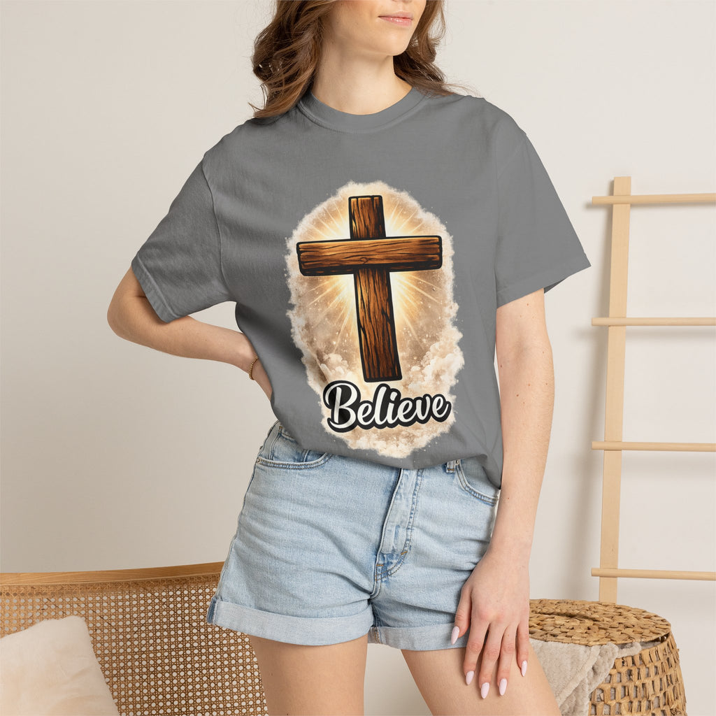 Believe Cross T-Shirt — Christian Faith Graphic Tee