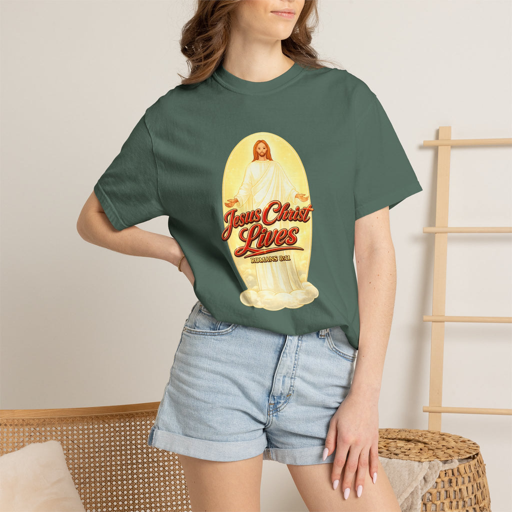 Jesus Christ Lives T-Shirt — Faith Graphic Tee with ‘Full Armor of God’ Back