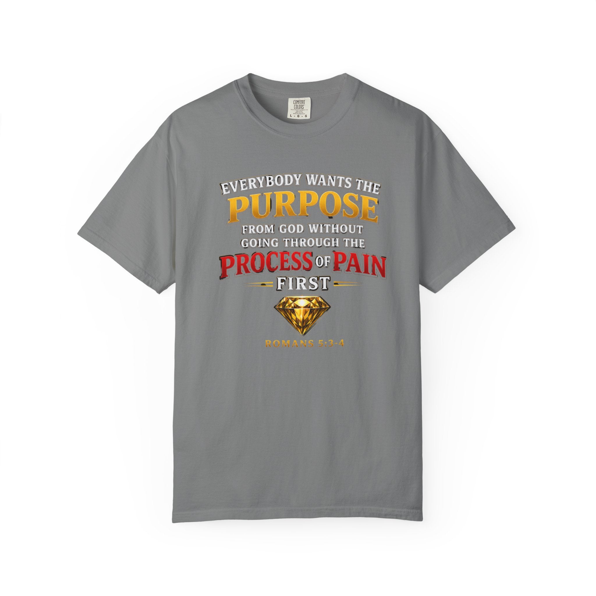 Purpose Through Pain T-Shirt — Romans 5:3-4 Inspirational Faith Tee
