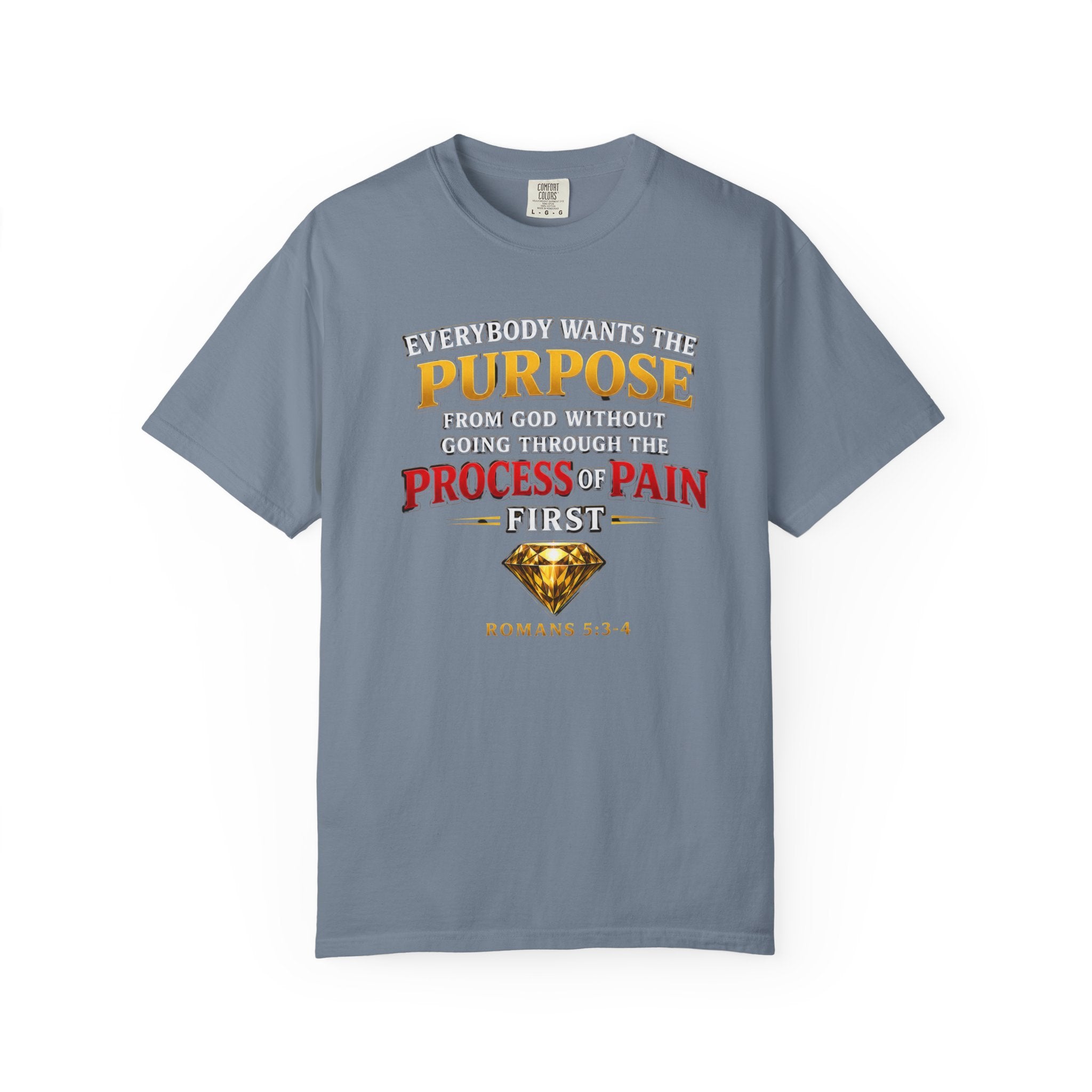 Purpose Through Pain T-Shirt — Romans 5:3-4 Inspirational Faith Tee