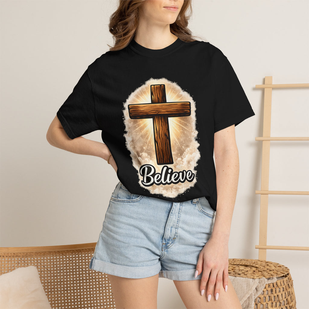 Believe Cross T-Shirt — Christian Faith Graphic Tee