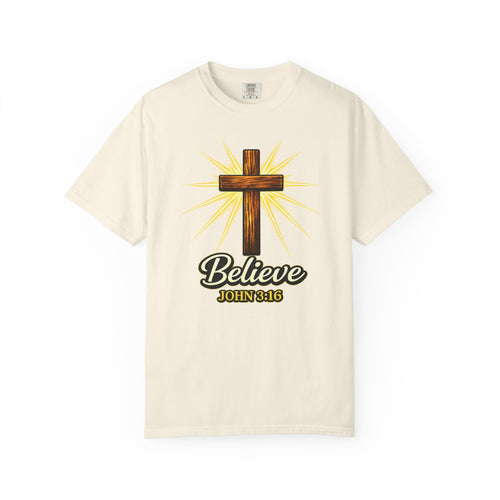Believe John 3:16 Cross T‑Shirt