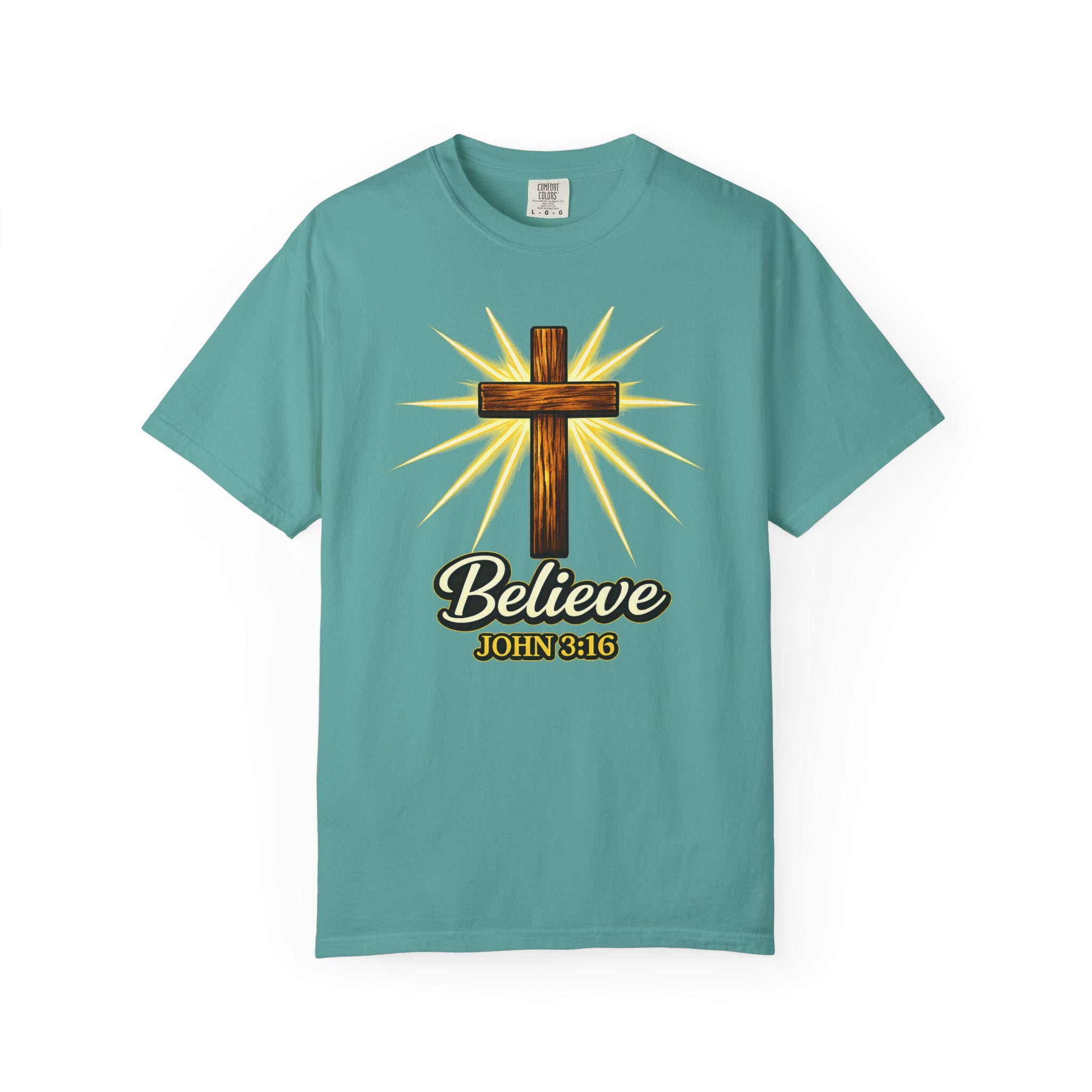 Believe John 3:16 Cross T‑Shirt