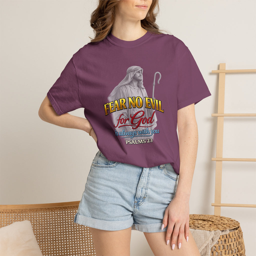 Faith Graphic T-Shirt — “Fear No Evil for God” Psalm 23 Christian Tee
