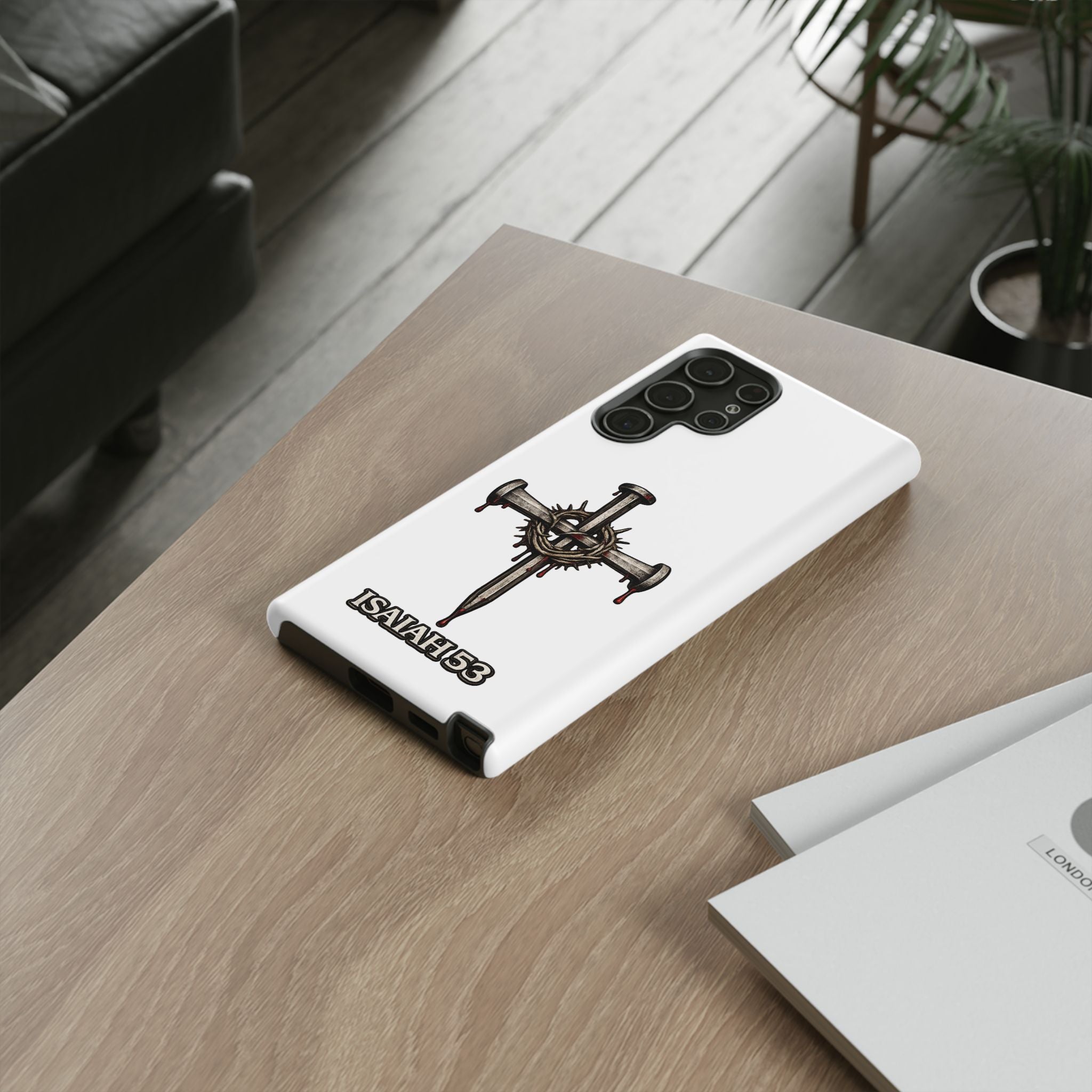 Isaiah 53 Cross Phone Case – Christian Faith Tough Phone Cover