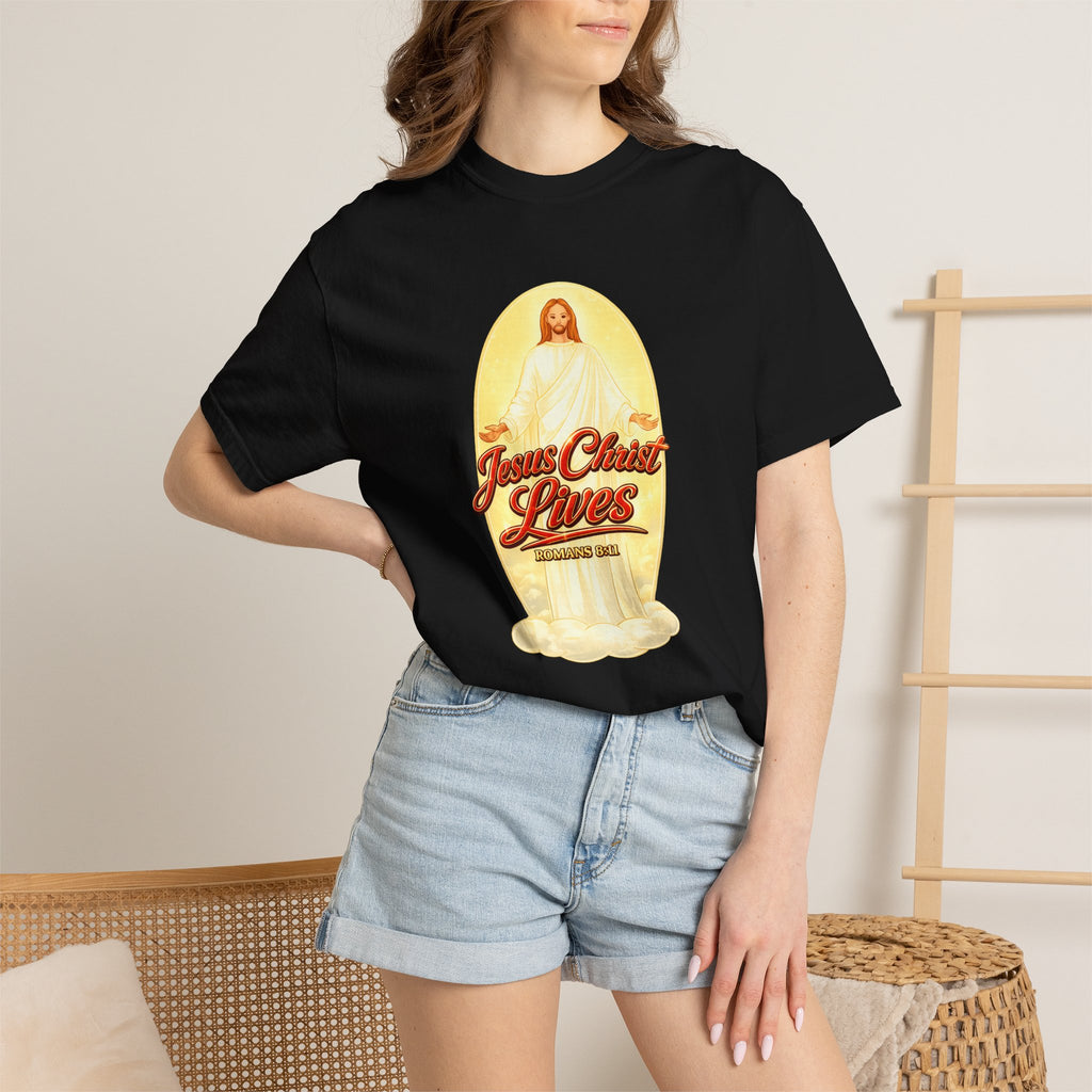 Jesus Christ Lives T-Shirt — Faith Graphic Tee with ‘Full Armor of God’ Back