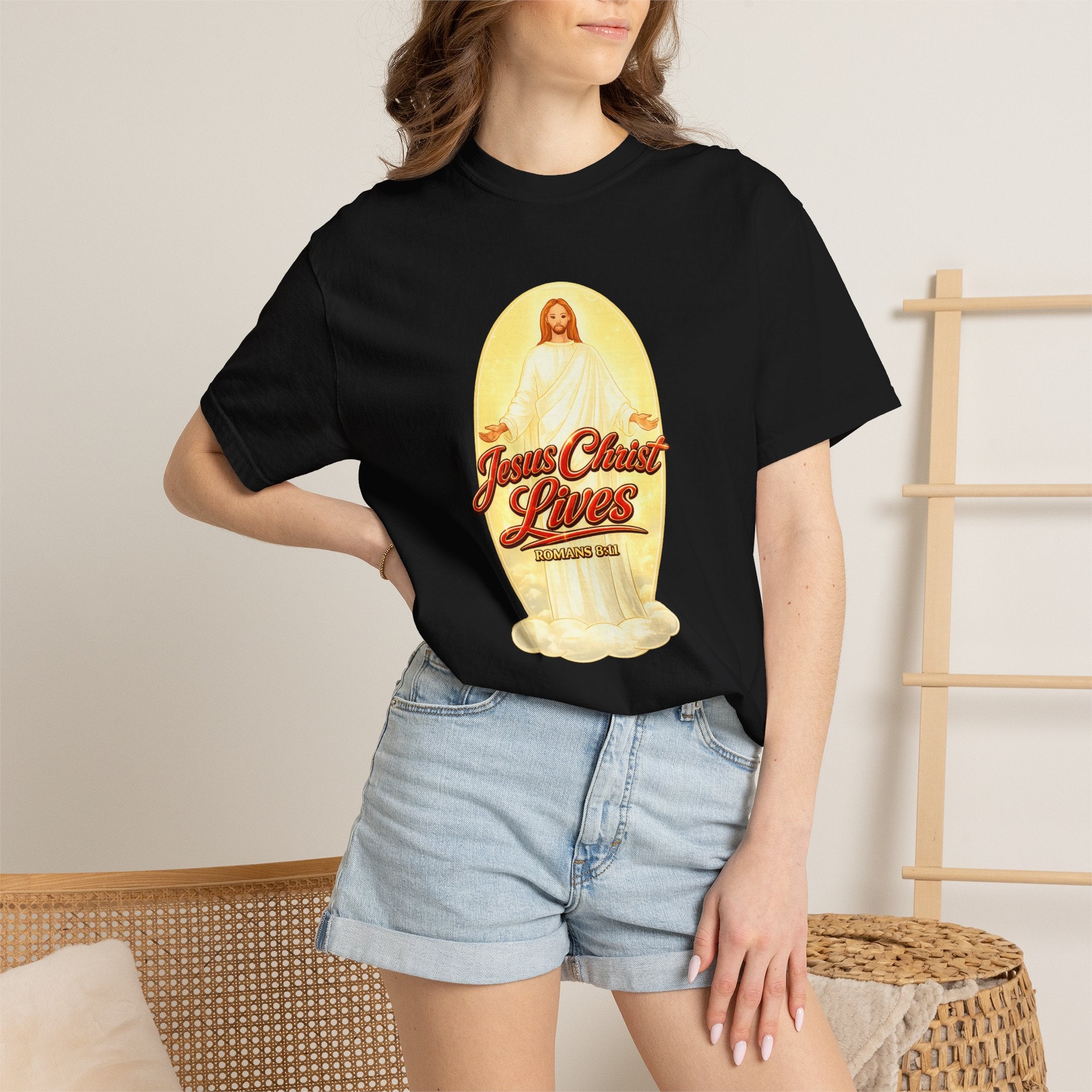 Jesus Christ Lives T-Shirt — Faith Graphic Tee with ‘Full Armor of God’ Back