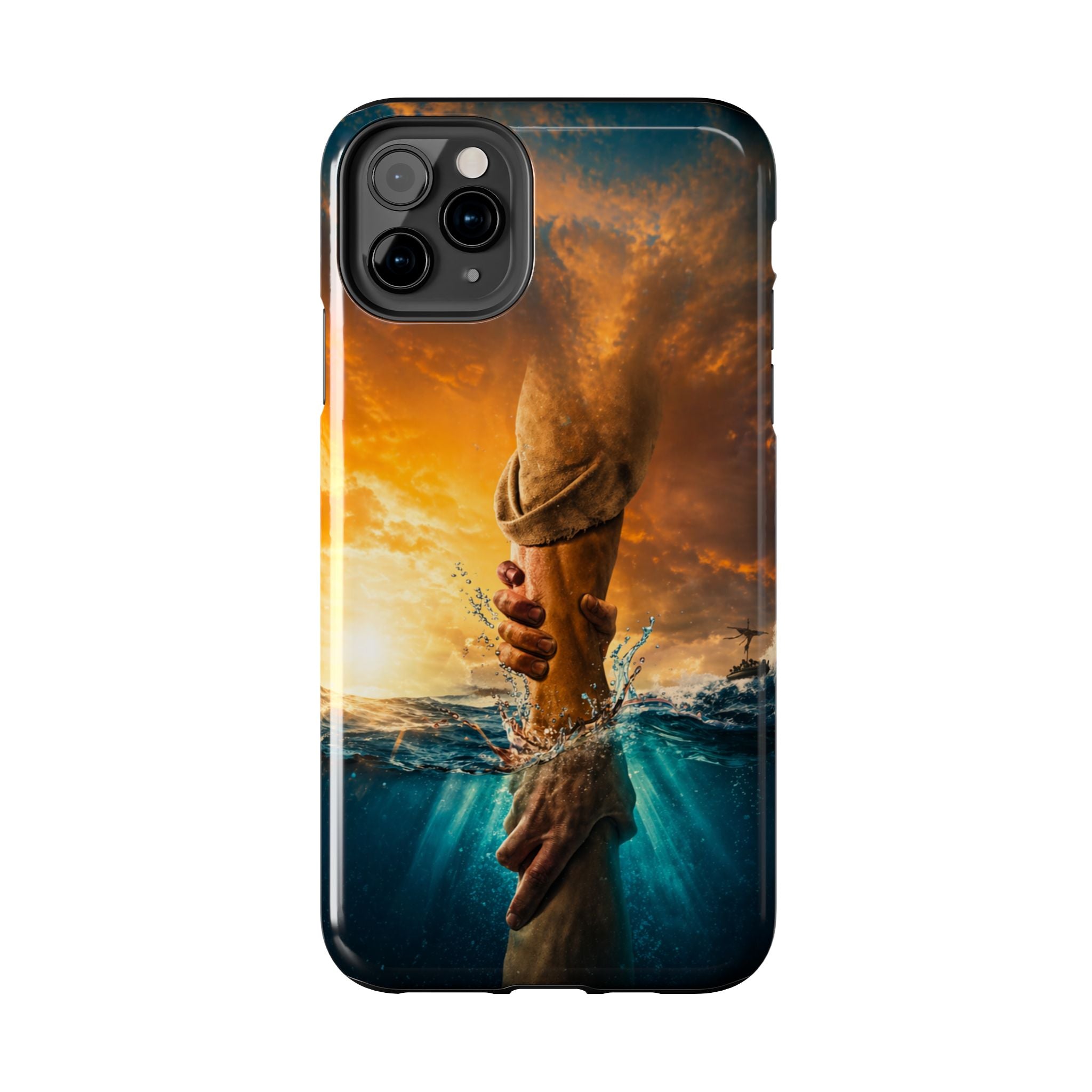 Phone Case — 'He Will Lift You' Inspirational Rescue Design