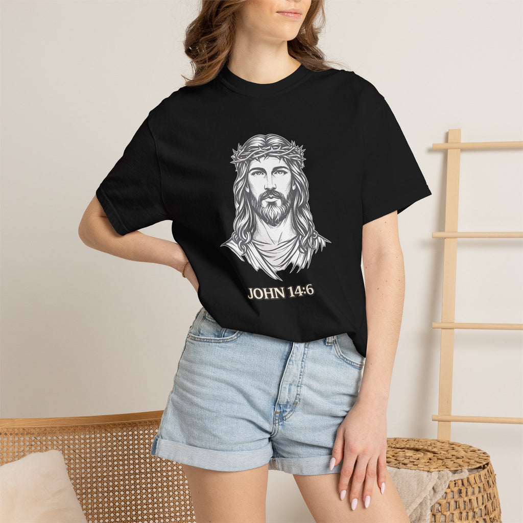 Jesus Portrait T-Shirt — John 14:6 Faith Tee