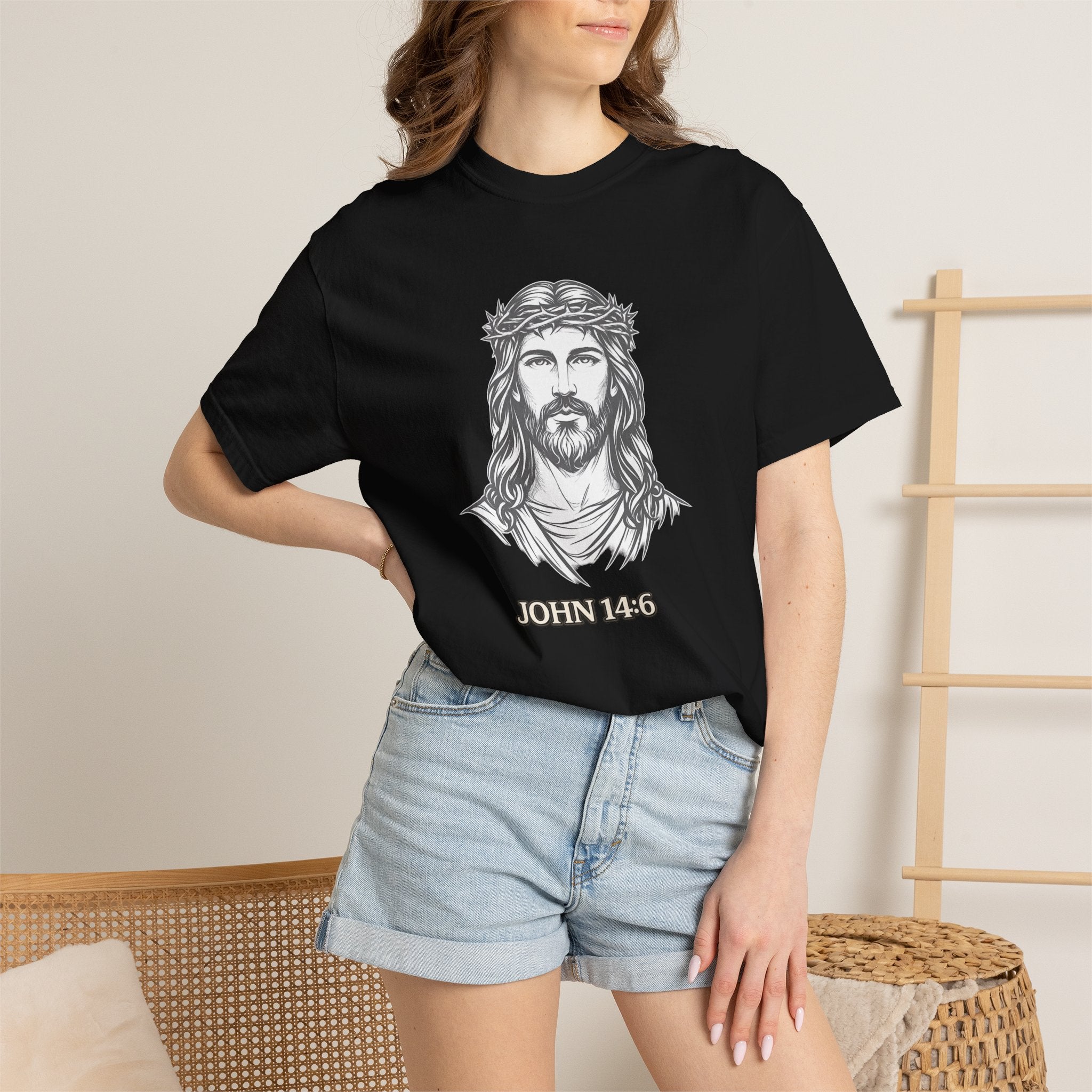 Jesus Portrait T-Shirt — John 14:6 Faith Tee
