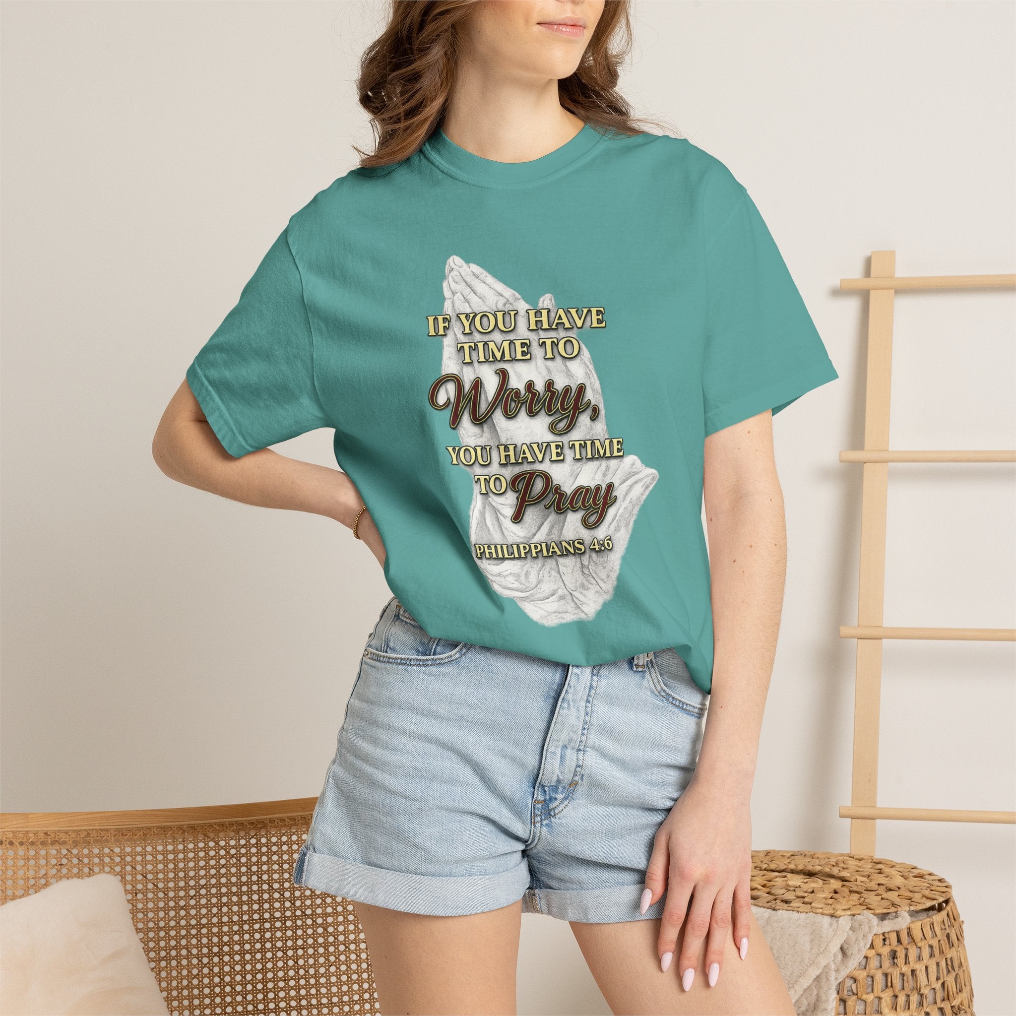 Prayer Reminder T-Shirt — “If You Have Time to Worry, You Have Time to Pray” Christian Tee