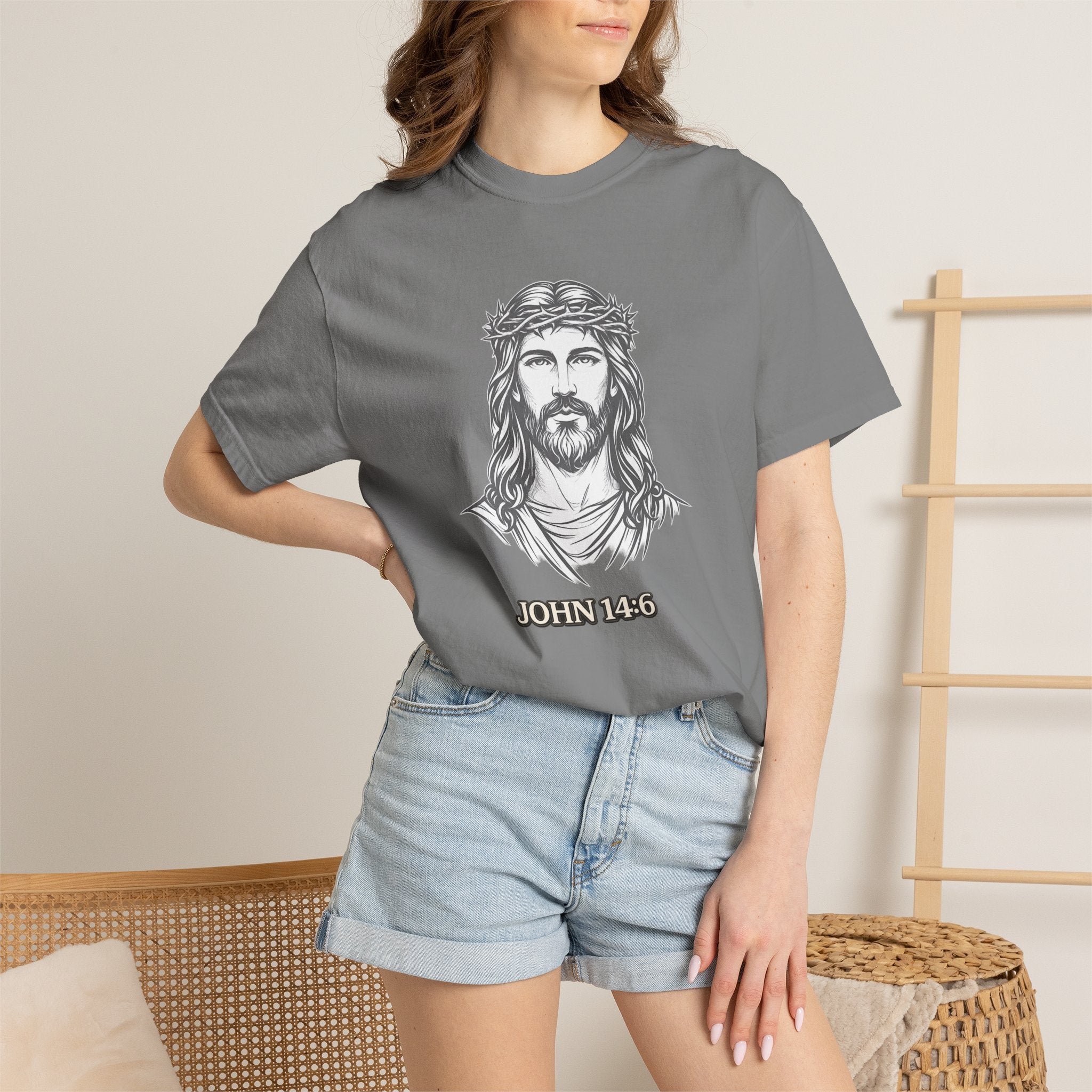 Jesus Portrait T-Shirt — John 14:6 Faith Tee