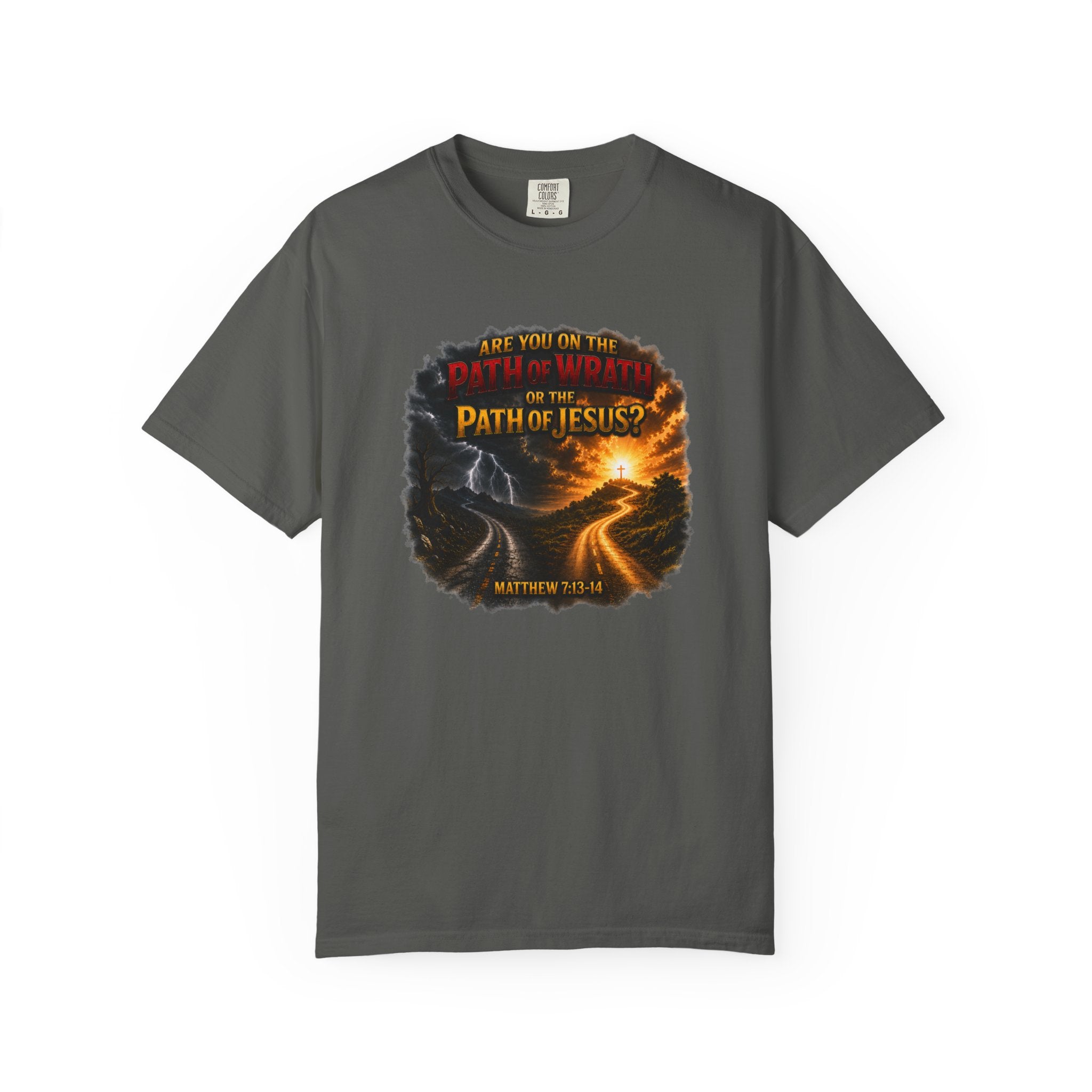 Christian Faith T-Shirt — "Path of Jesus" Matthew 7:13-14 Inspirational Tee
