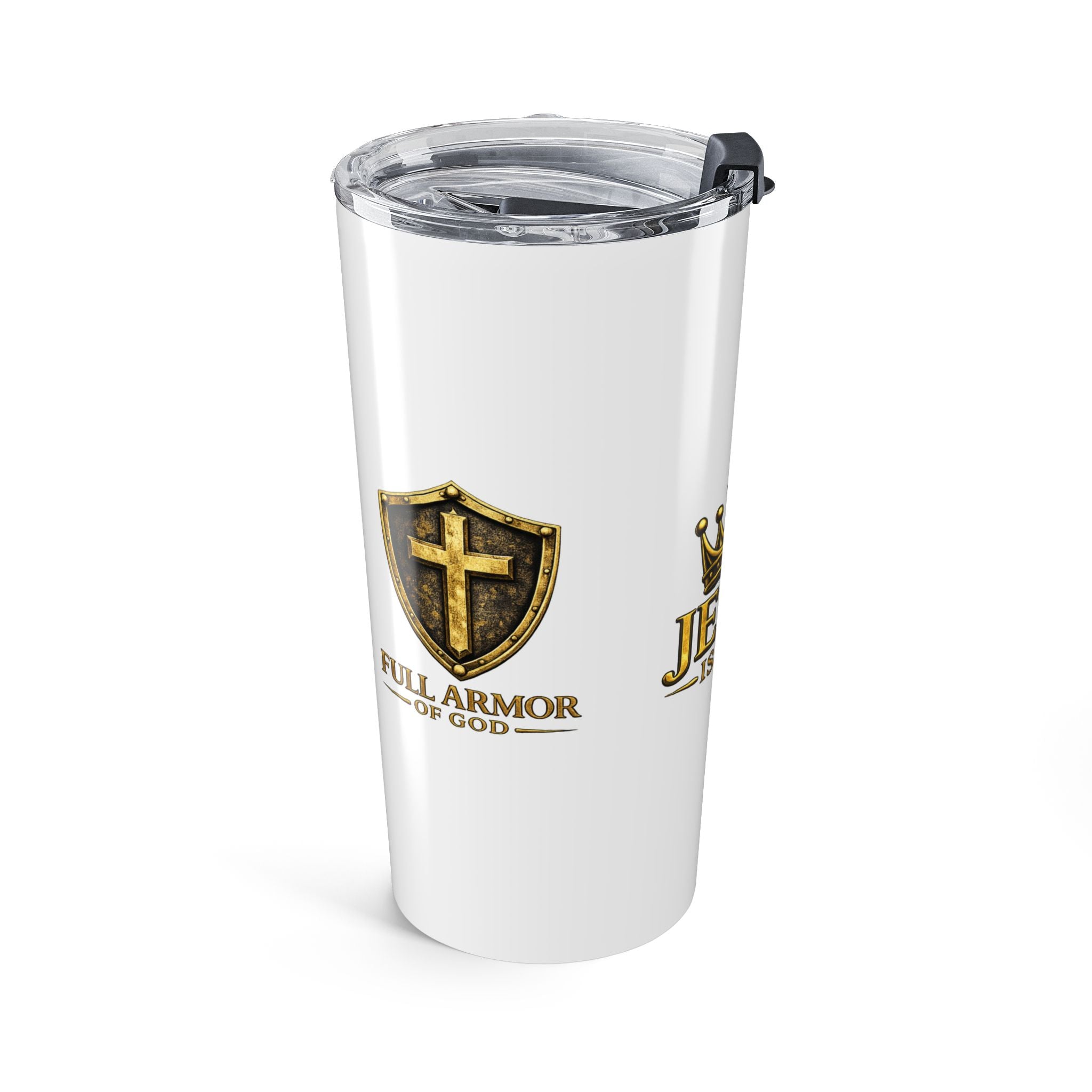 Jesus Is King 20oz Tumbler — Christian Faith Travel Mug with Crown Design