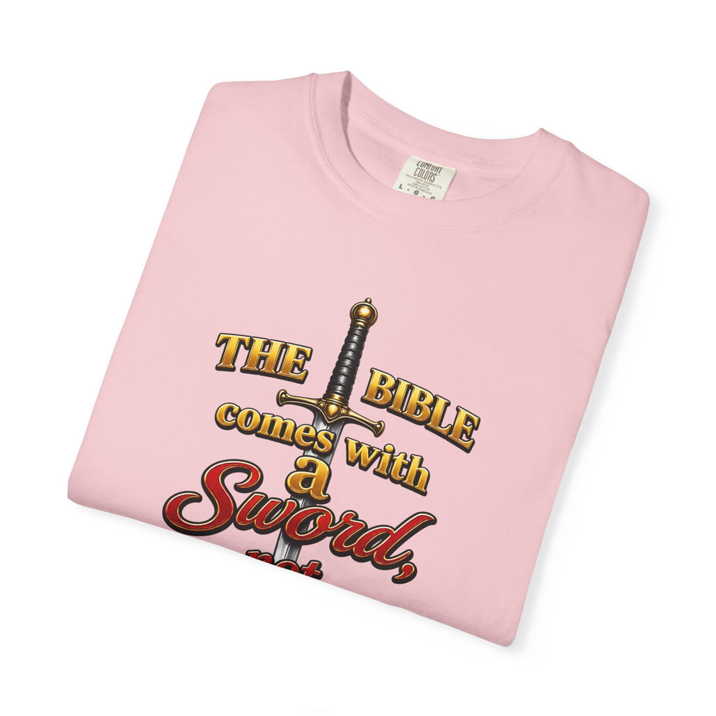 Sword Not Cotton Candy T-Shirt — "The Bible Comes With a Sword" Christian Graphic Tee