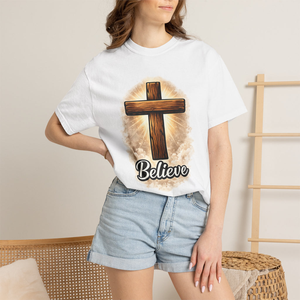 Believe Cross T-Shirt — Christian Faith Graphic Tee