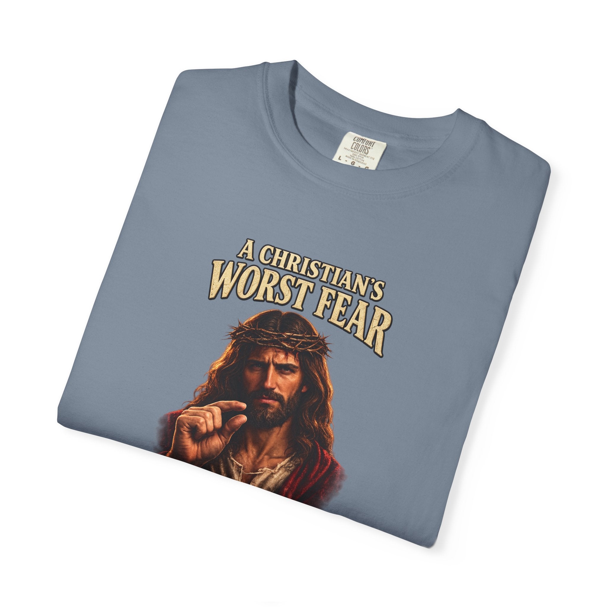 Christian T-Shirt "A Christian's Worst Fear" — Jesus Graphic Tee with "Full Armor of God" Back
