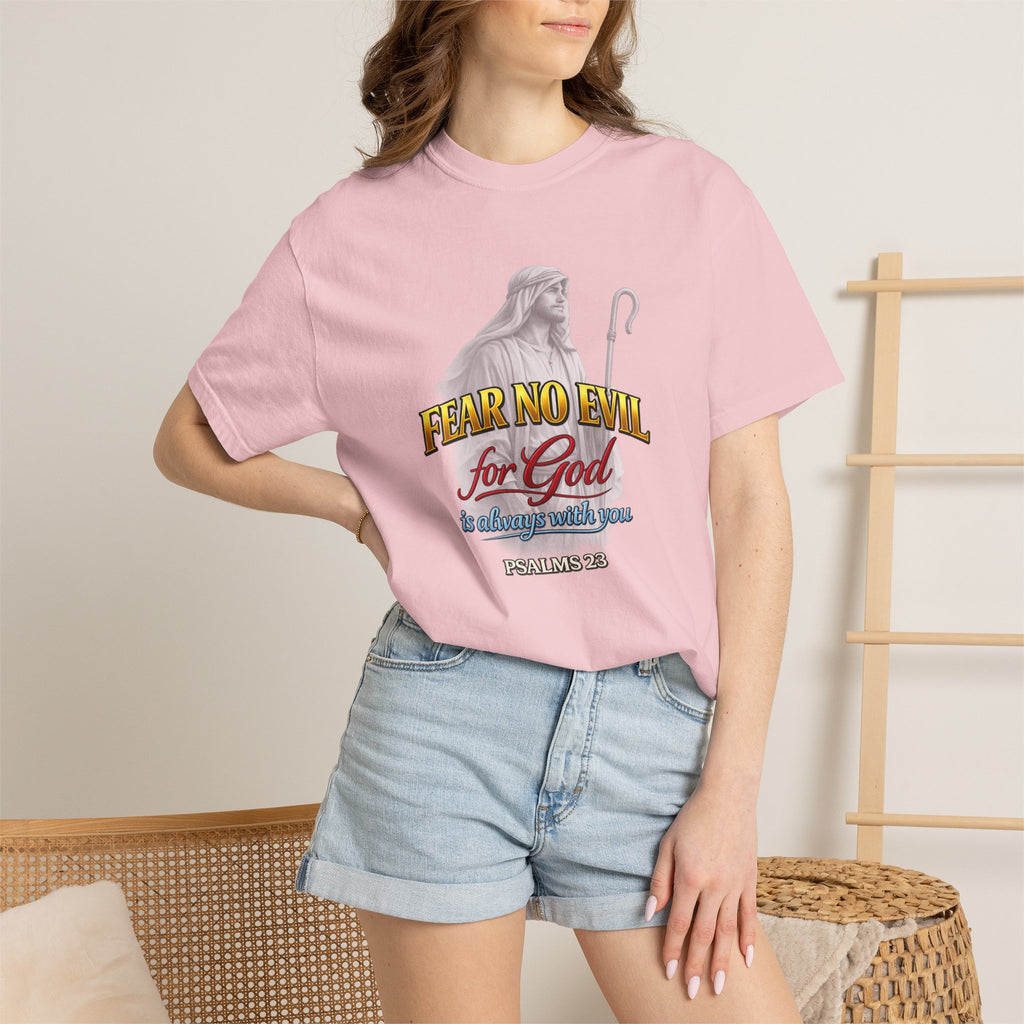 Faith Graphic T-Shirt — “Fear No Evil for God” Psalm 23 Christian Tee
