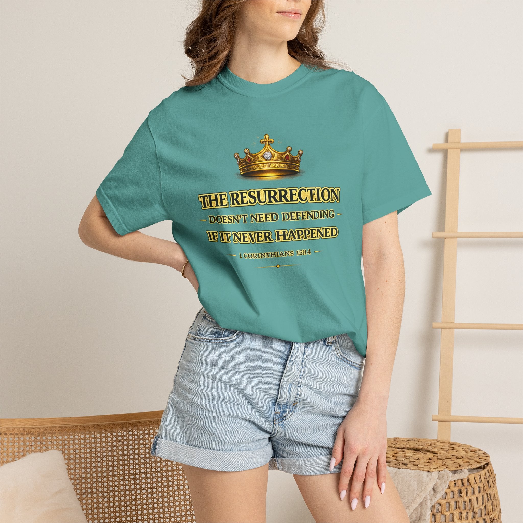 Resurrection Crown T-Shirt — Biblical 1 Corinthians Faith Tee