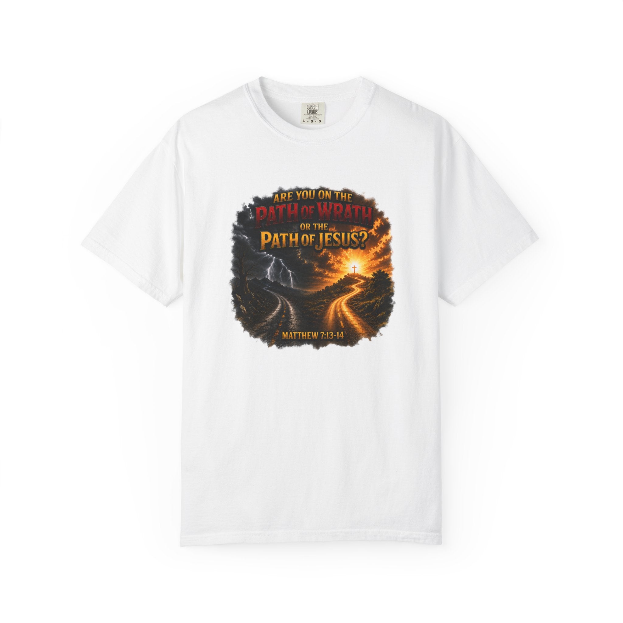 Christian Faith T-Shirt — "Path of Jesus" Matthew 7:13-14 Inspirational Tee