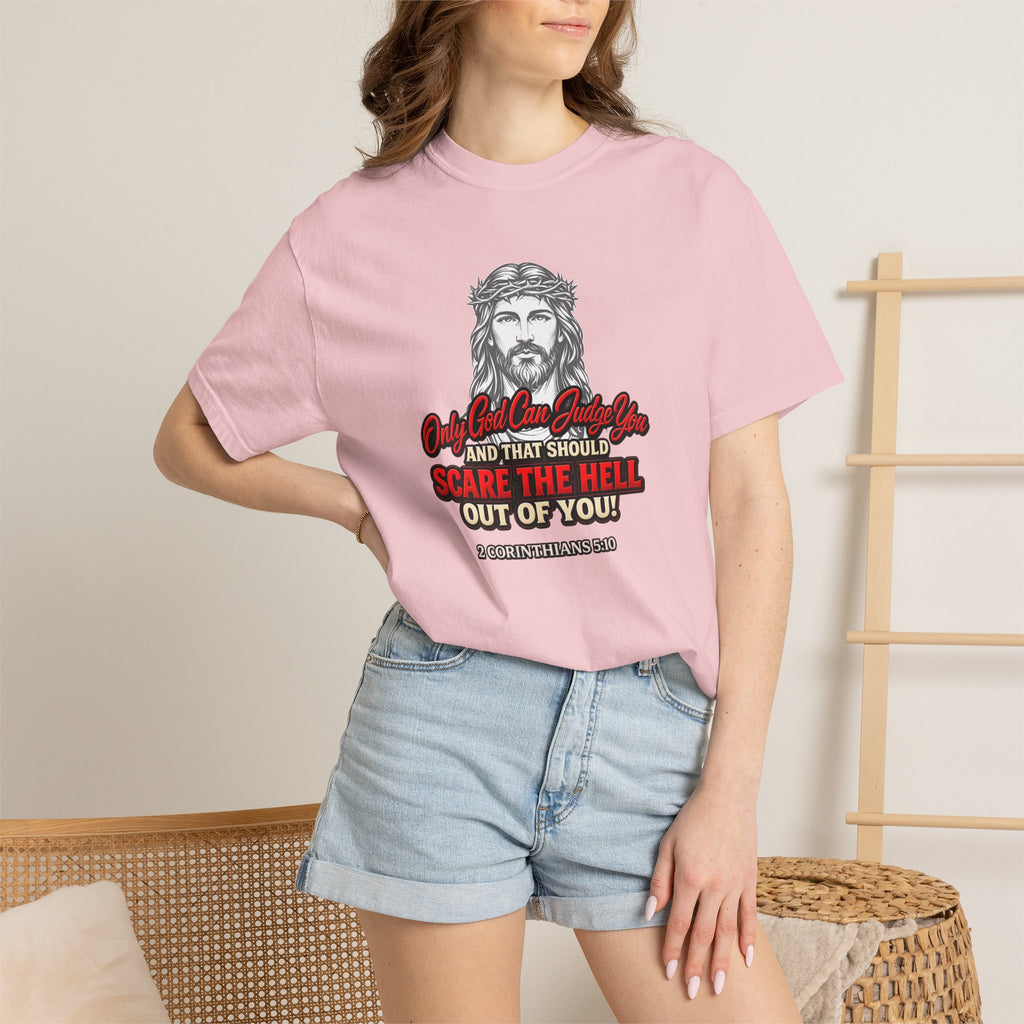 Religious Graphic T-Shirt — "Only God Can Judge You" (Full Armor of God)