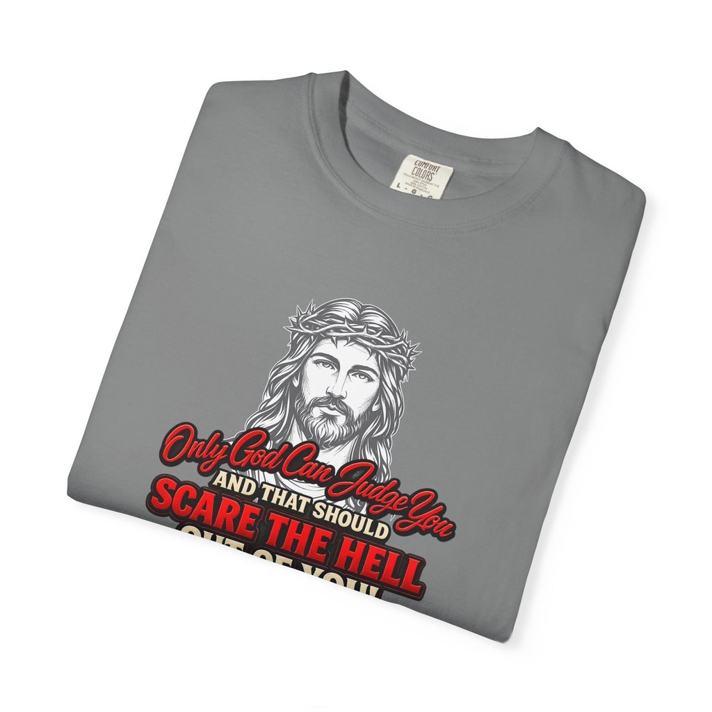 Religious Graphic T-Shirt — "Only God Can Judge You" (Full Armor of God)