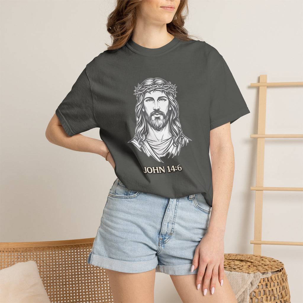Jesus Portrait T-Shirt — John 14:6 Faith Tee