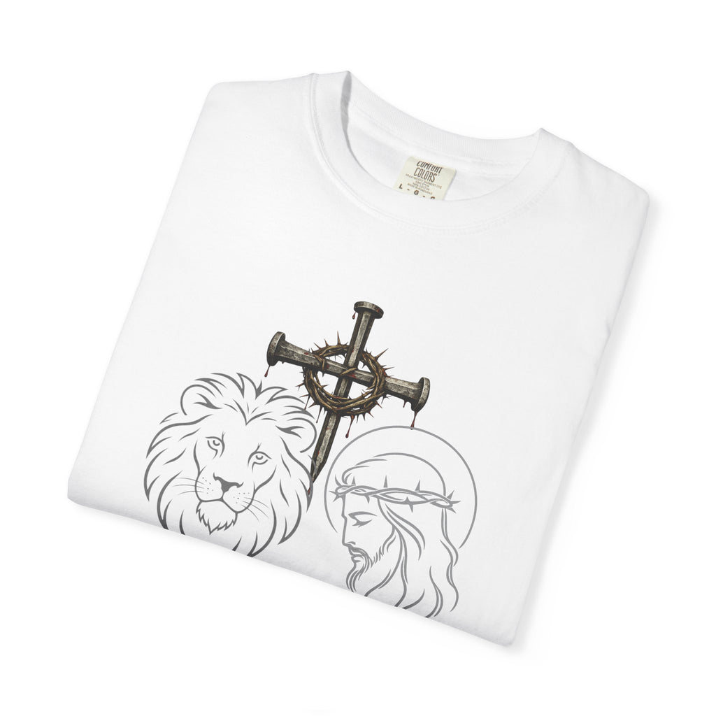 Christian Lion & Cross T-Shirt — 'Revelation 5' Faith Graphic Tee