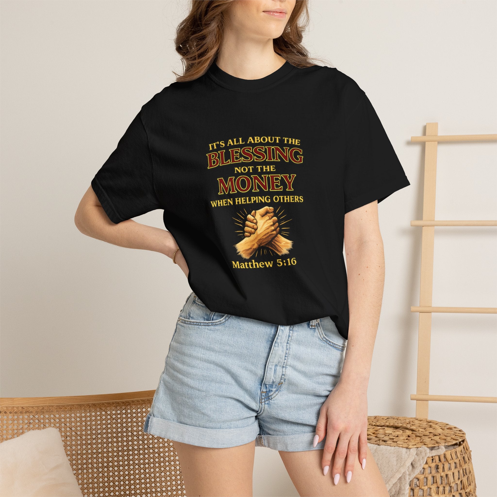 Blessing Not Money T-Shirt — Matthew 6:19 Christian Prayer Tee