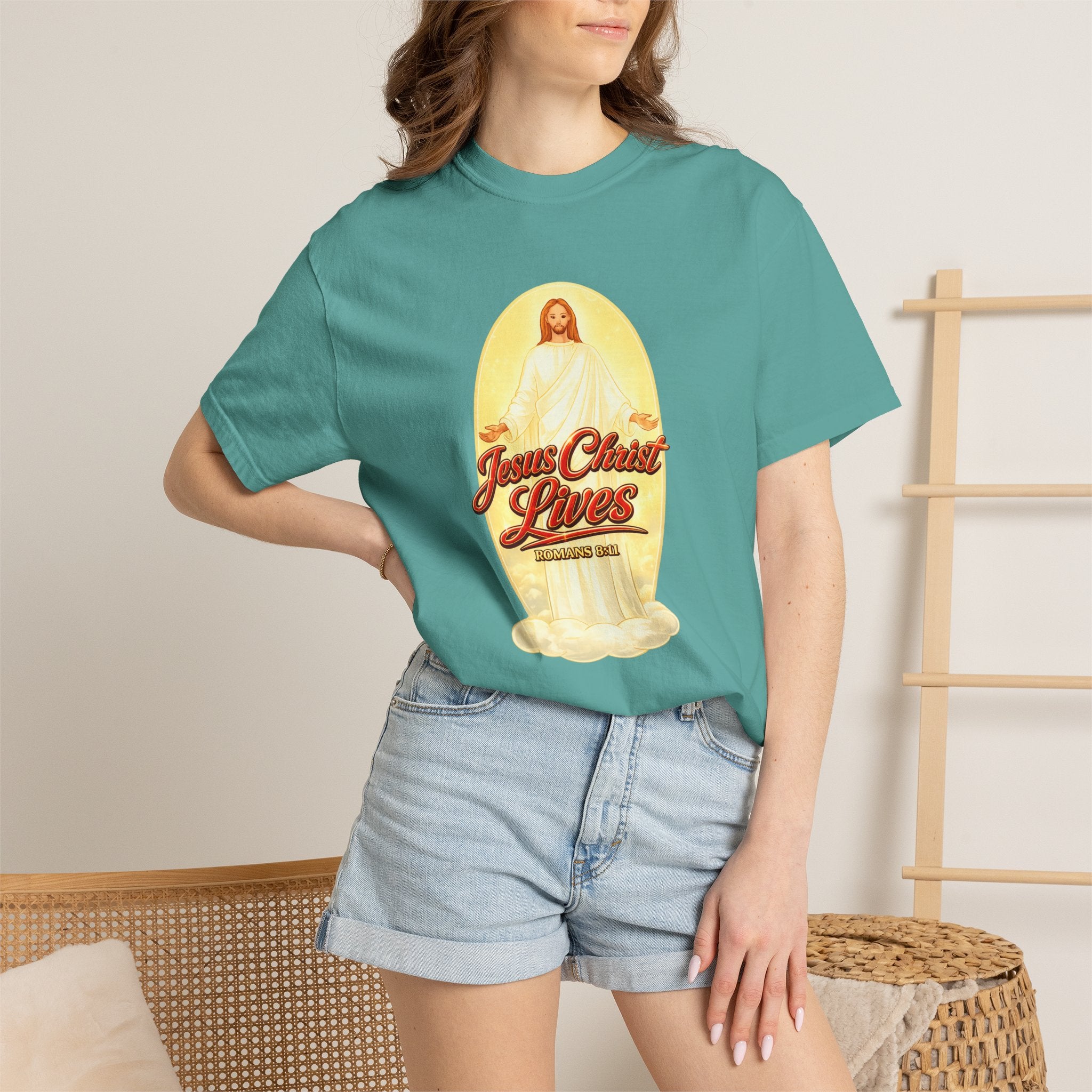 Jesus Christ Lives T-Shirt — Faith Graphic Tee with ‘Full Armor of God’ Back