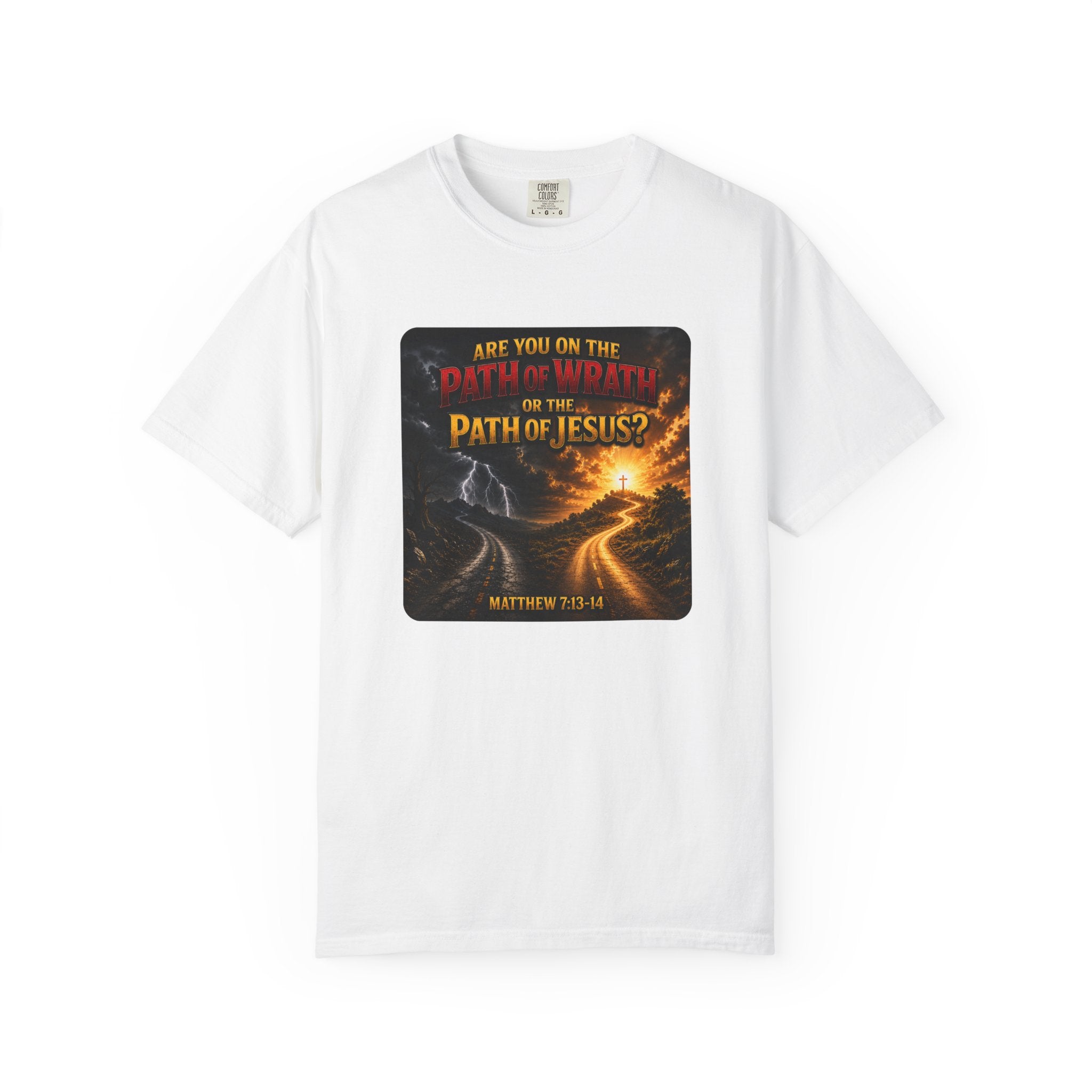 Christian Faith T-Shirt — "Path of Jesus" Matthew 7:13-14 Inspirational Tee
