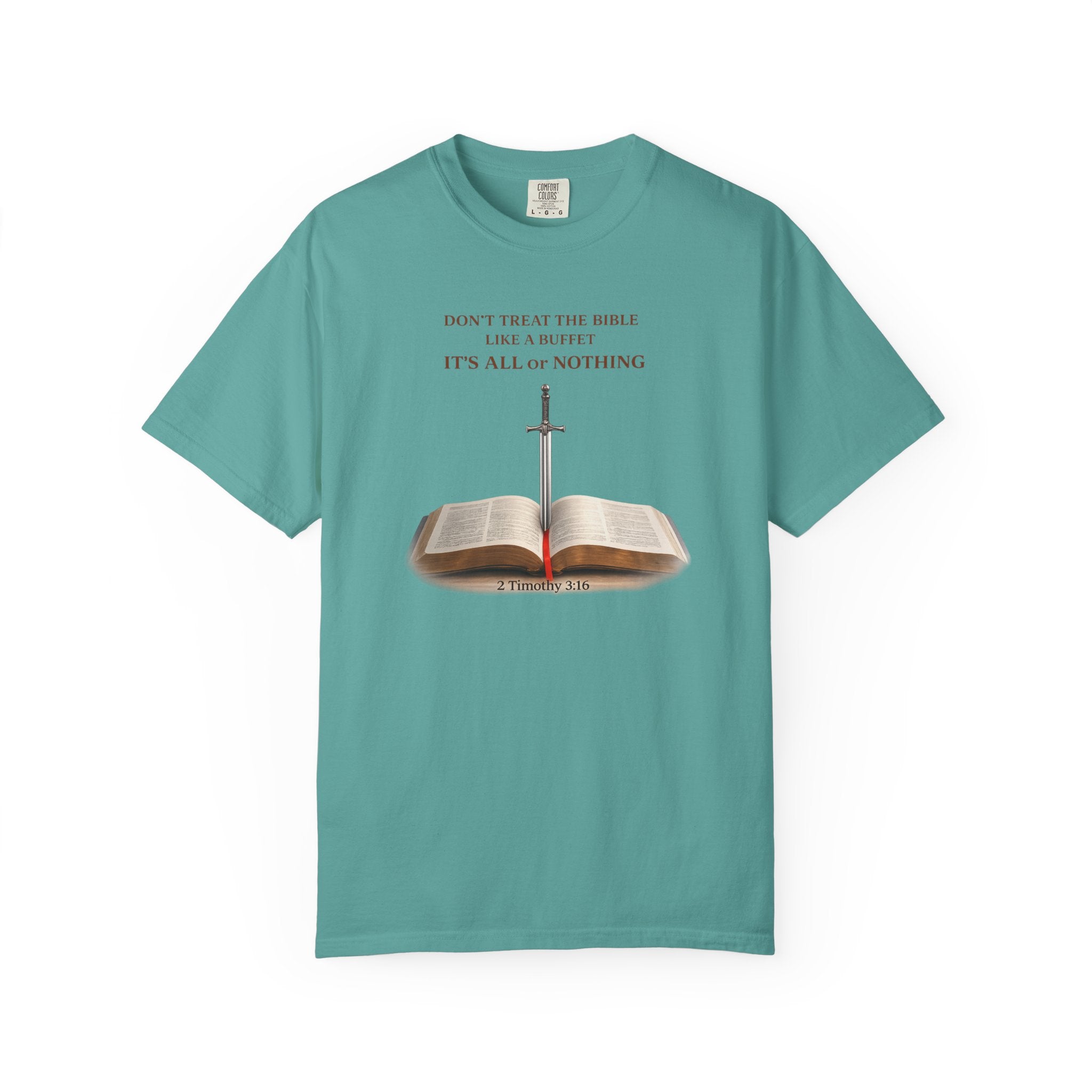 Bible & Sword T‑Shirt — Faith, Justice & Courage Christian Tee