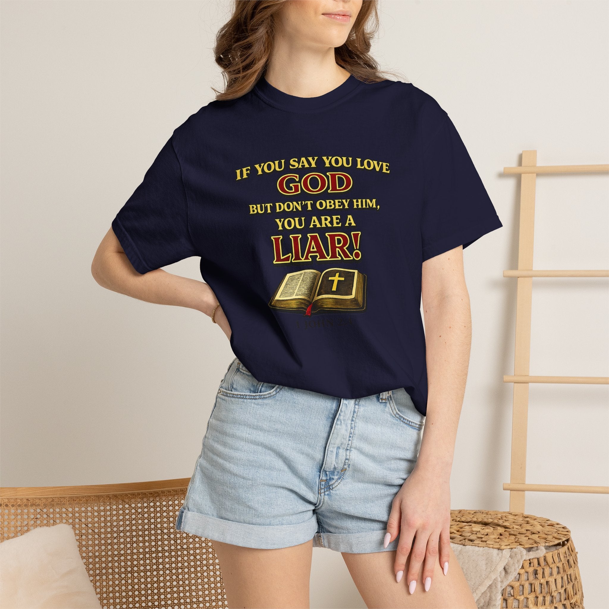 Christian T-Shirt "If You Say You Love God" Bible Verse Tee