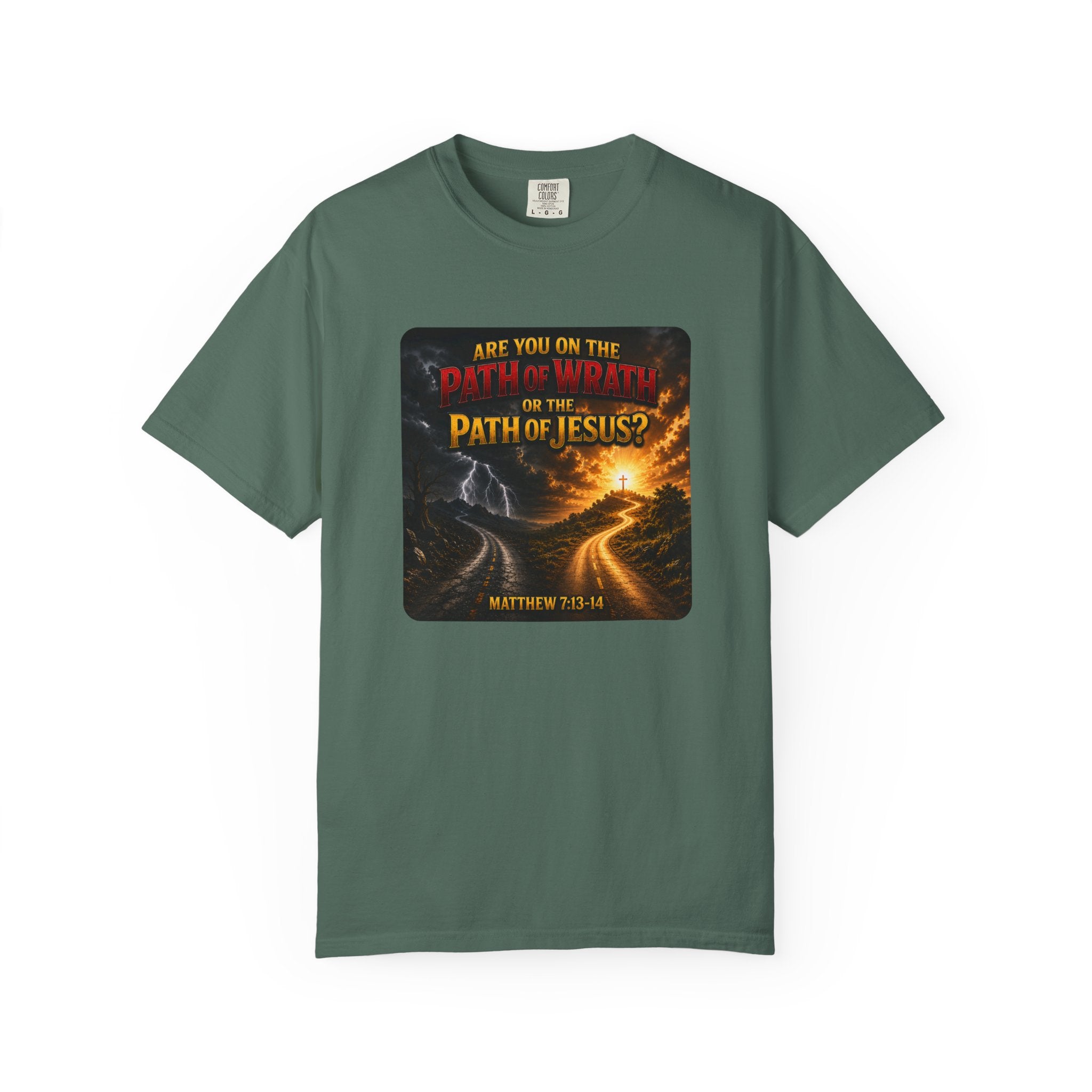 Christian Faith T-Shirt — "Path of Jesus" Matthew 7:13-14 Inspirational Tee