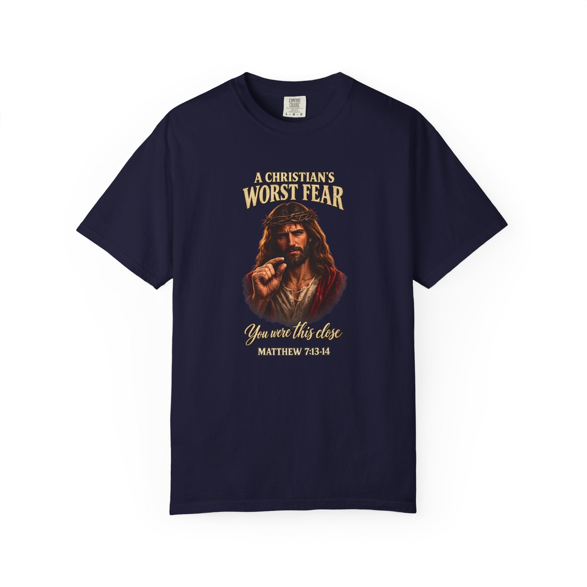 Christian T-Shirt "A Christian's Worst Fear" — Jesus Graphic Tee with "Full Armor of God" Back