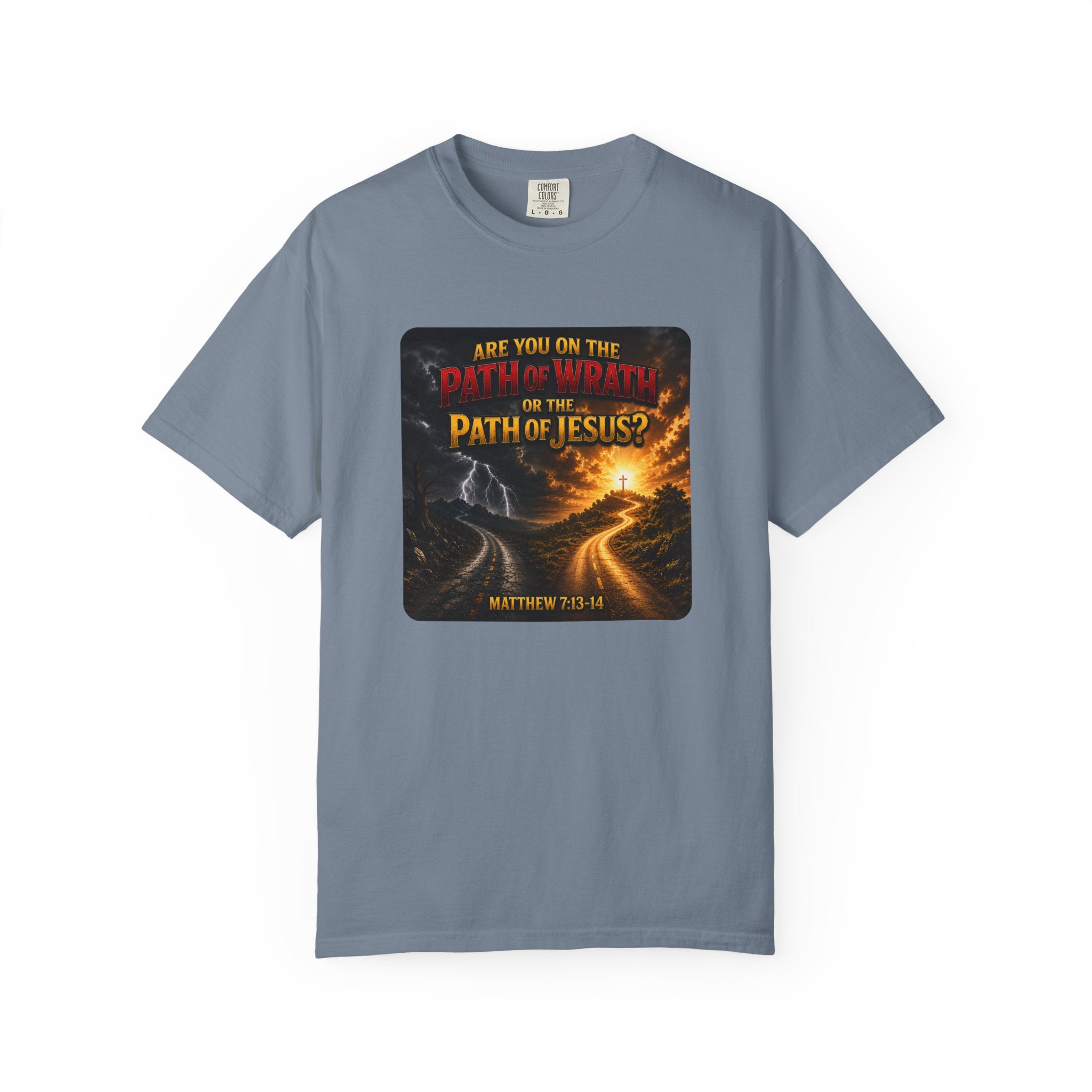 Christian Faith T-Shirt — "Path of Jesus" Matthew 7:13-14 Inspirational Tee