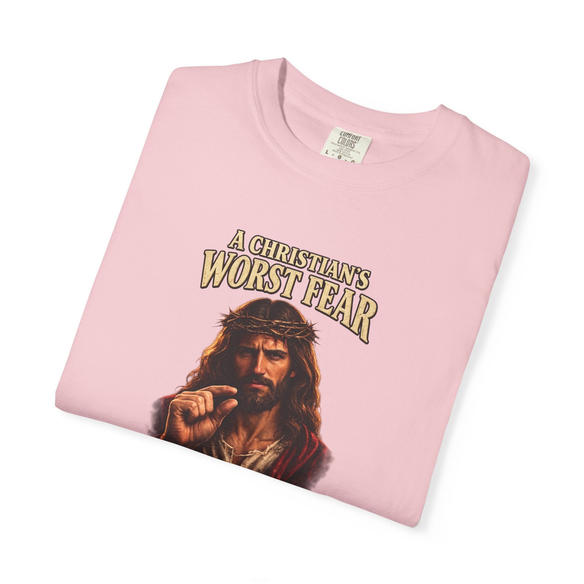 Christian T-Shirt "A Christian's Worst Fear" — Jesus Graphic Tee with "Full Armor of God" Back