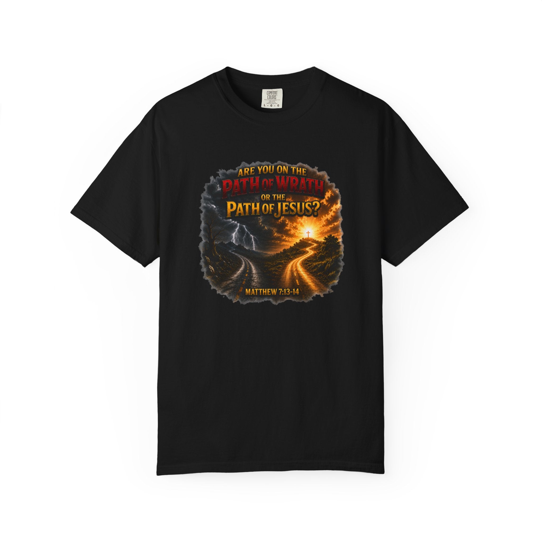 Christian Faith T-Shirt — "Path of Jesus" Matthew 7:13-14 Inspirational Tee