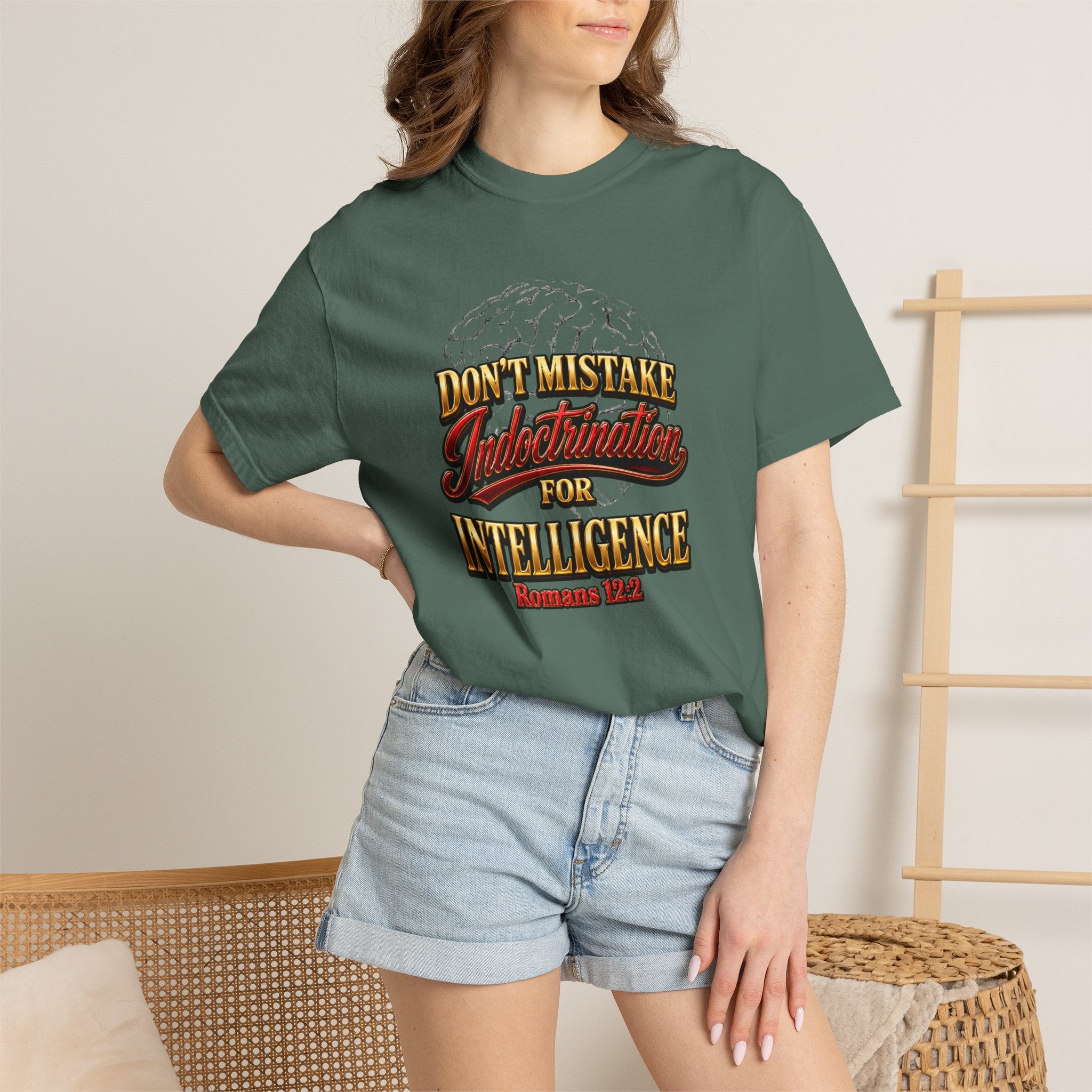 Don’t Mistake Indoctrination for Intelligence T-Shirt — Bold Retro Statement Tee