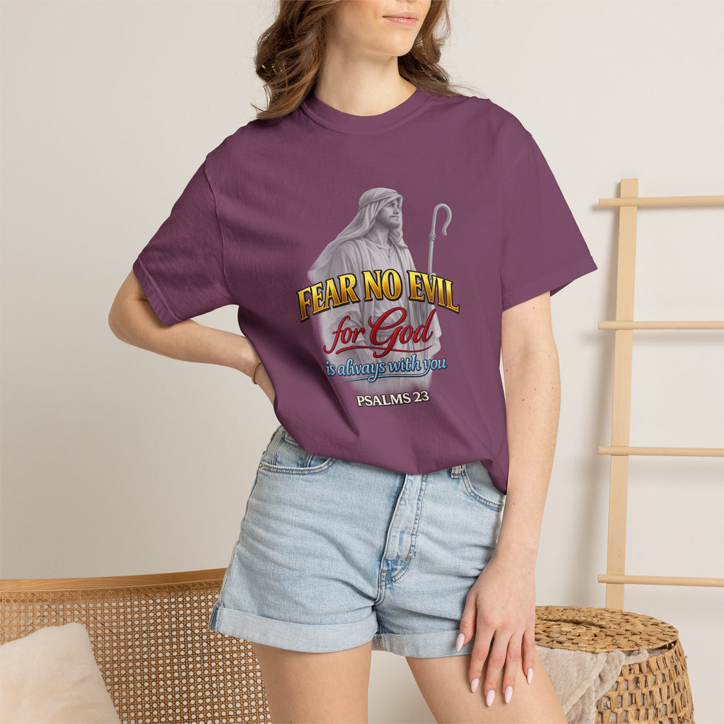 Faith Graphic T-Shirt — “Fear No Evil for God” Psalm 23 Christian Tee