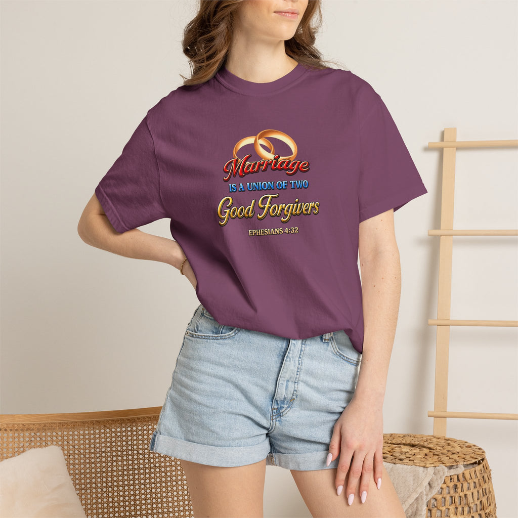 Marriage Is a Work of Two Good Forgivers Wedding Rings T-Shirt