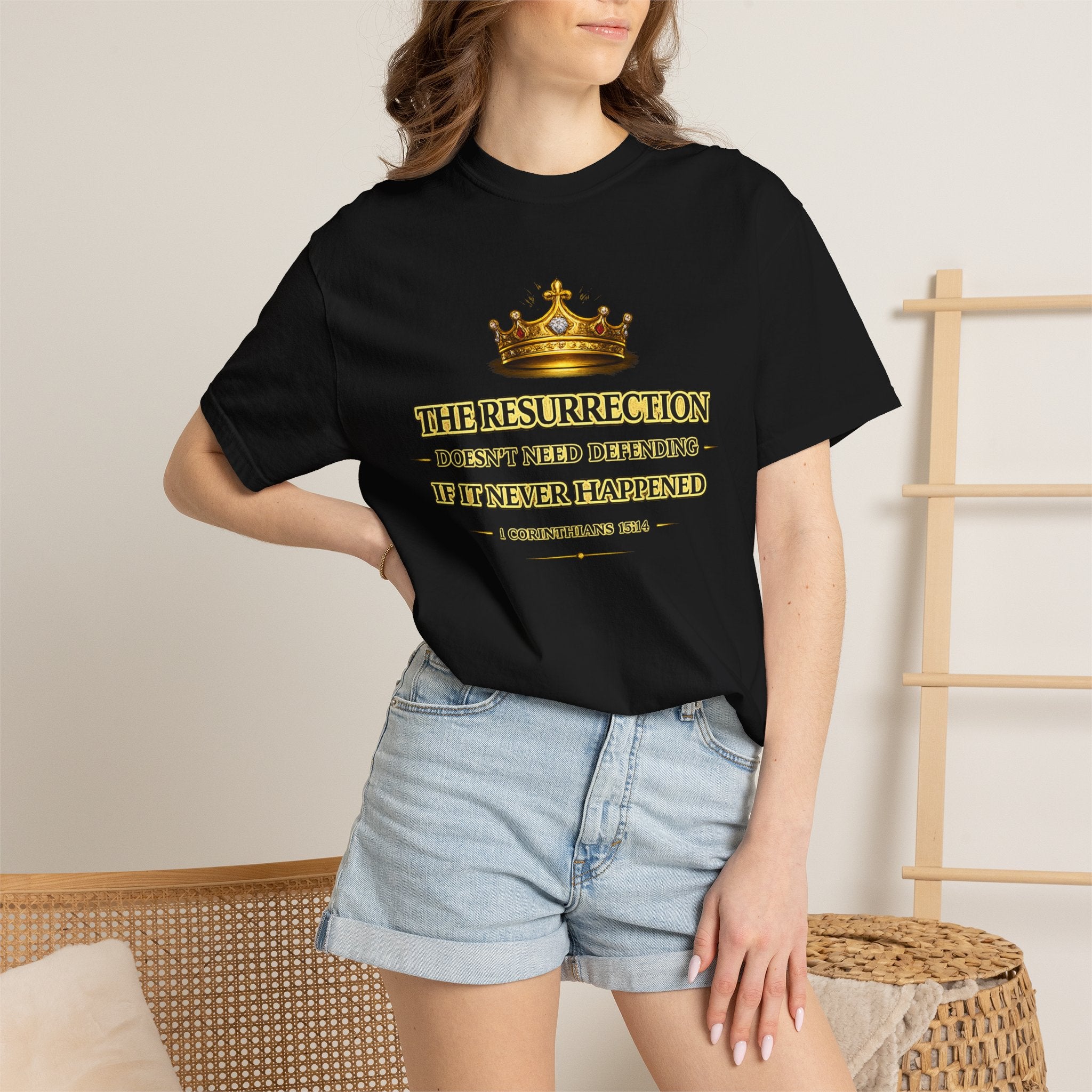 Resurrection Crown T-Shirt — Biblical 1 Corinthians Faith Tee