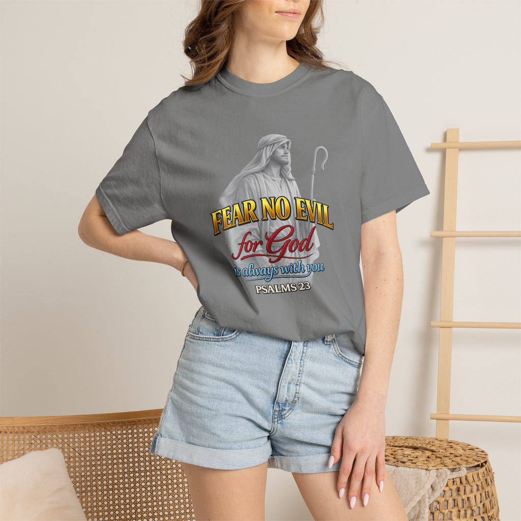 Faith Graphic T-Shirt — “Fear No Evil for God” Psalm 23 Christian Tee